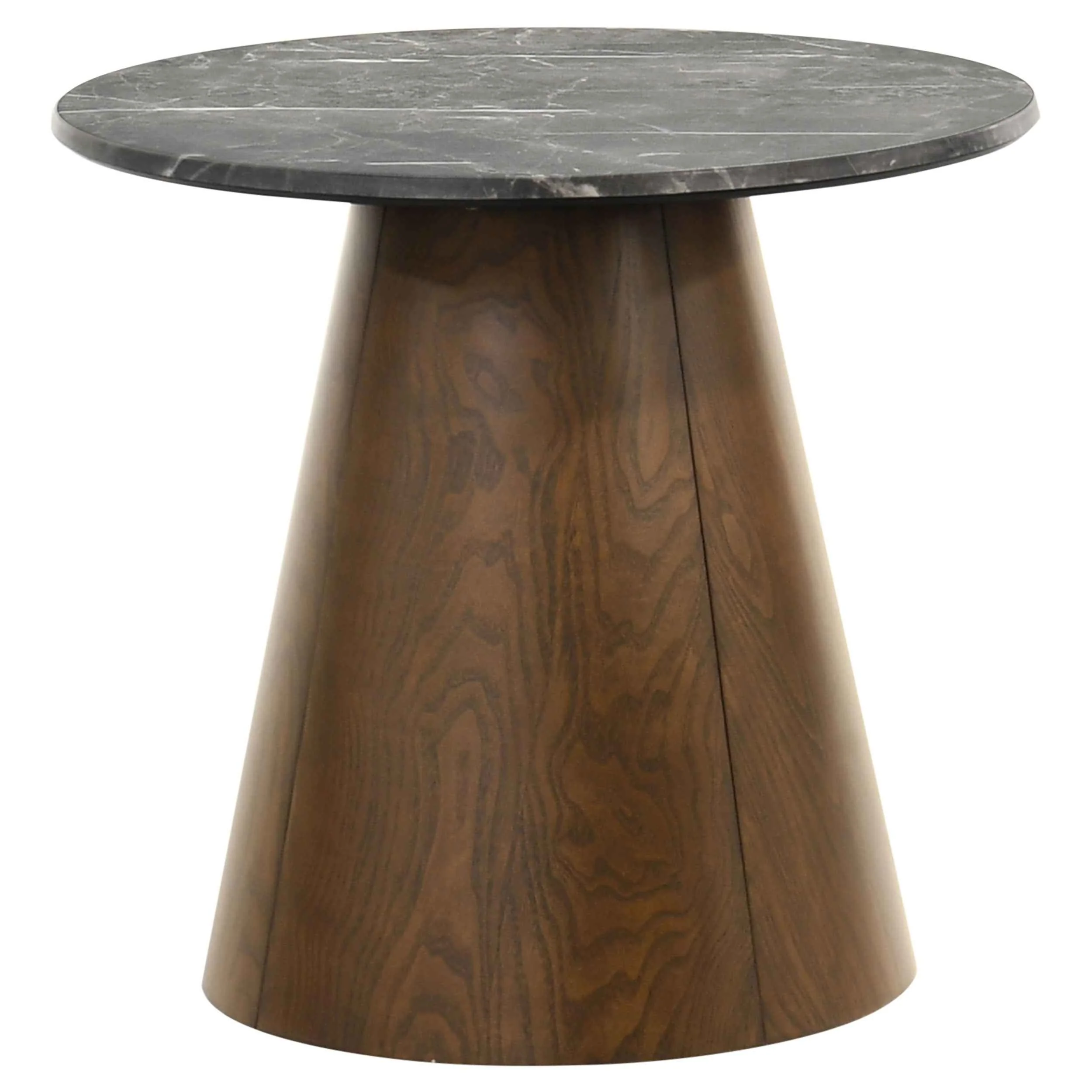 Franklin Grey/Dark Brown 2-piece Round Pedestal Coffee Table Set - Image 3