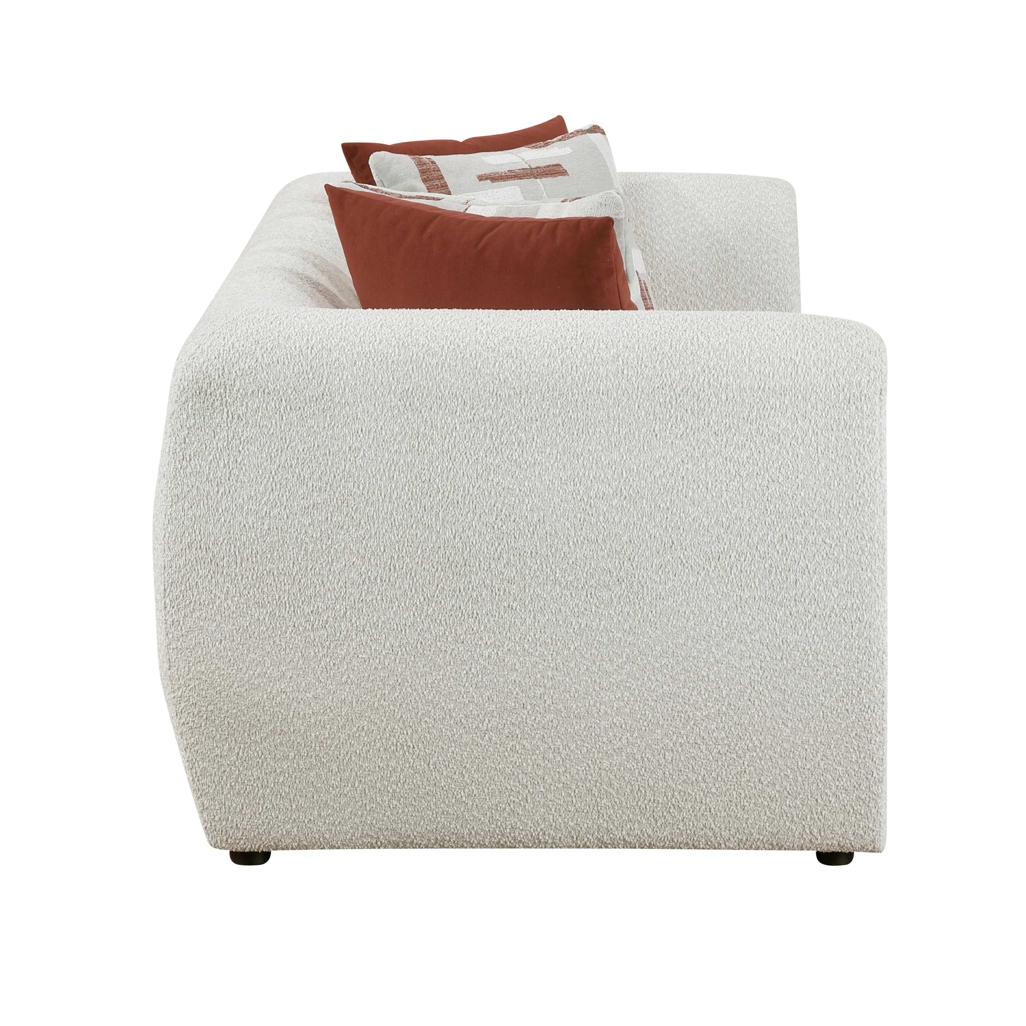 Franz Beige Chenille 3-Piece Modular Loveseat - Image 3