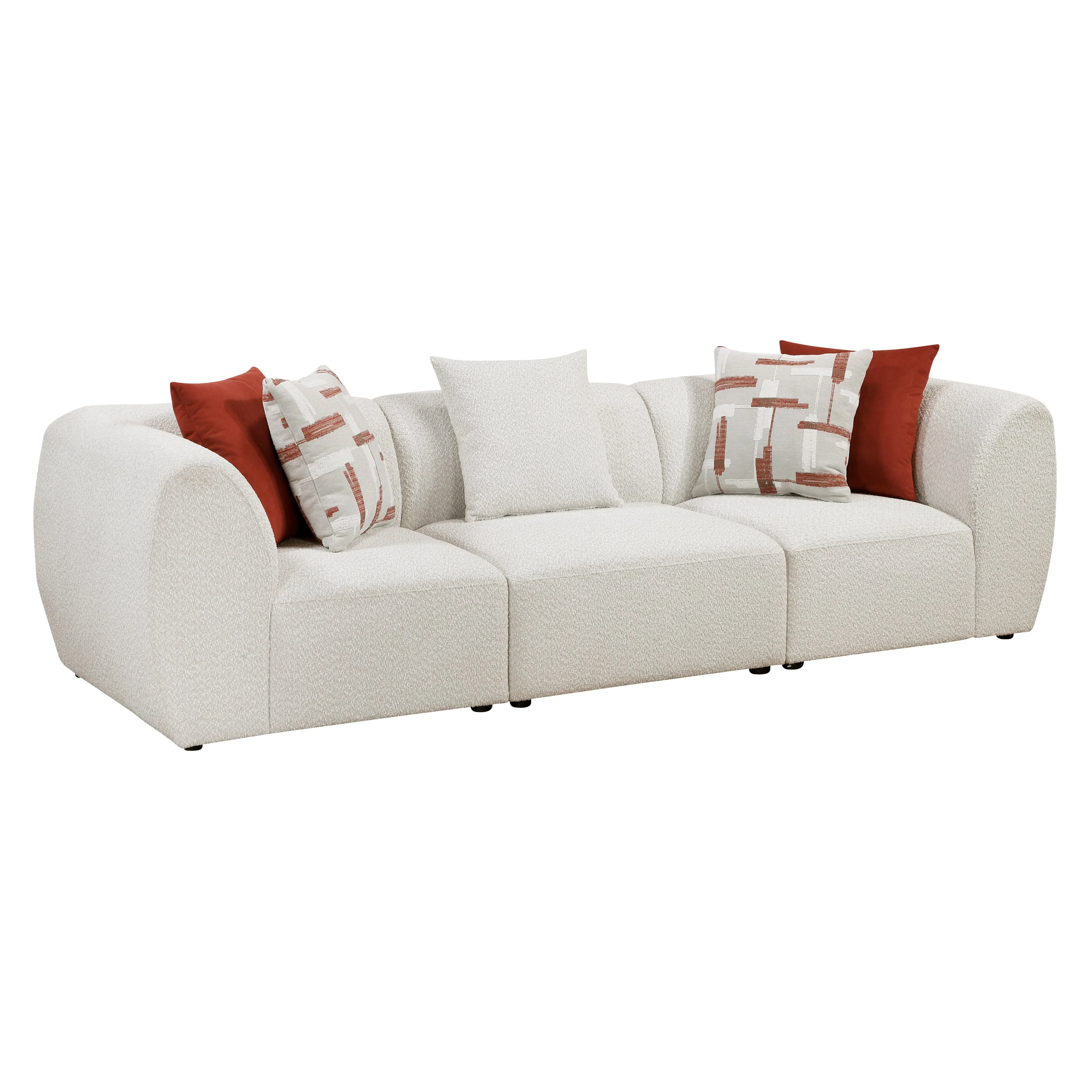 Franz Beige Chenille 3-Piece Modular Sofa