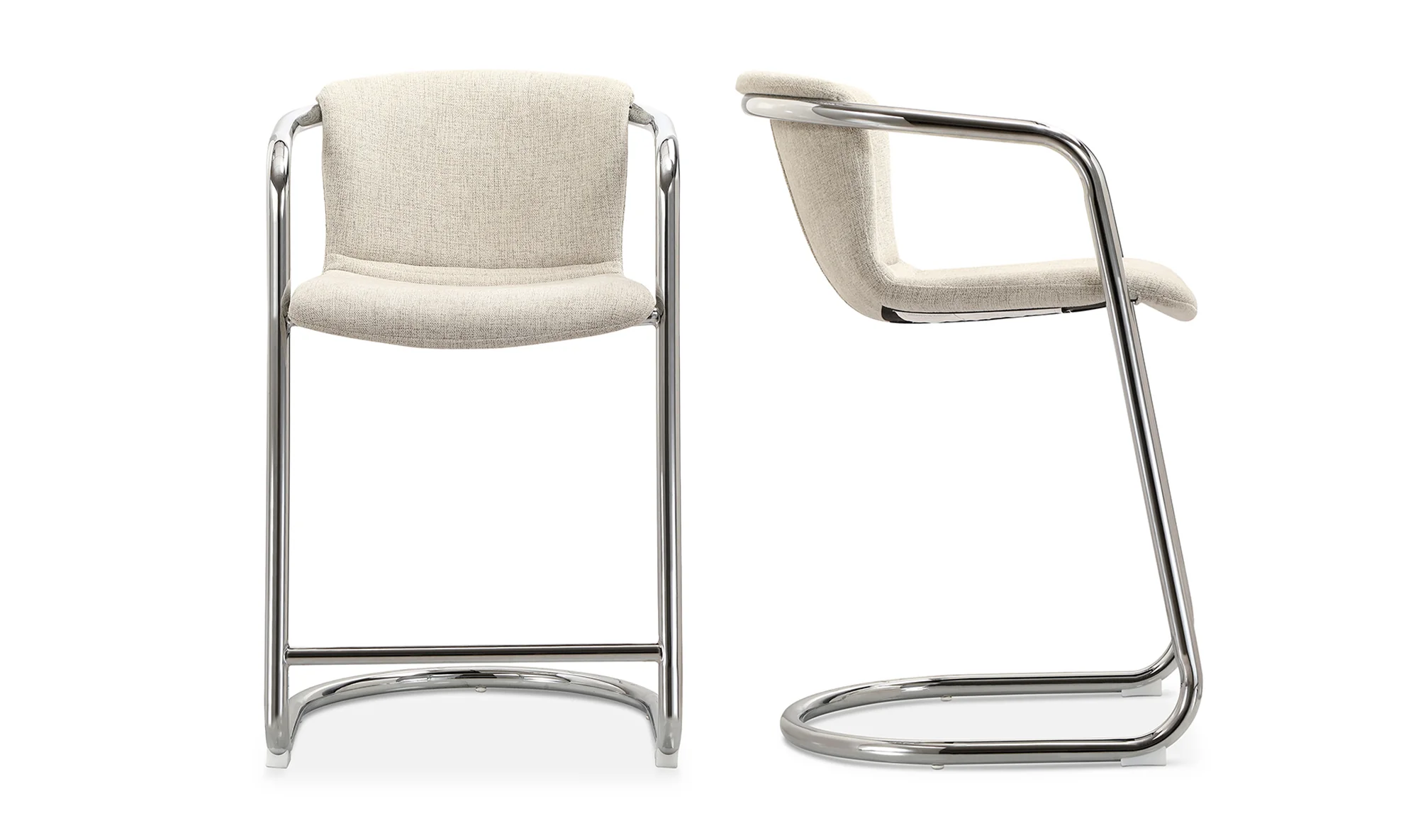 Freeman Chrome Frame Counter Stool Blended Cream - Image 7