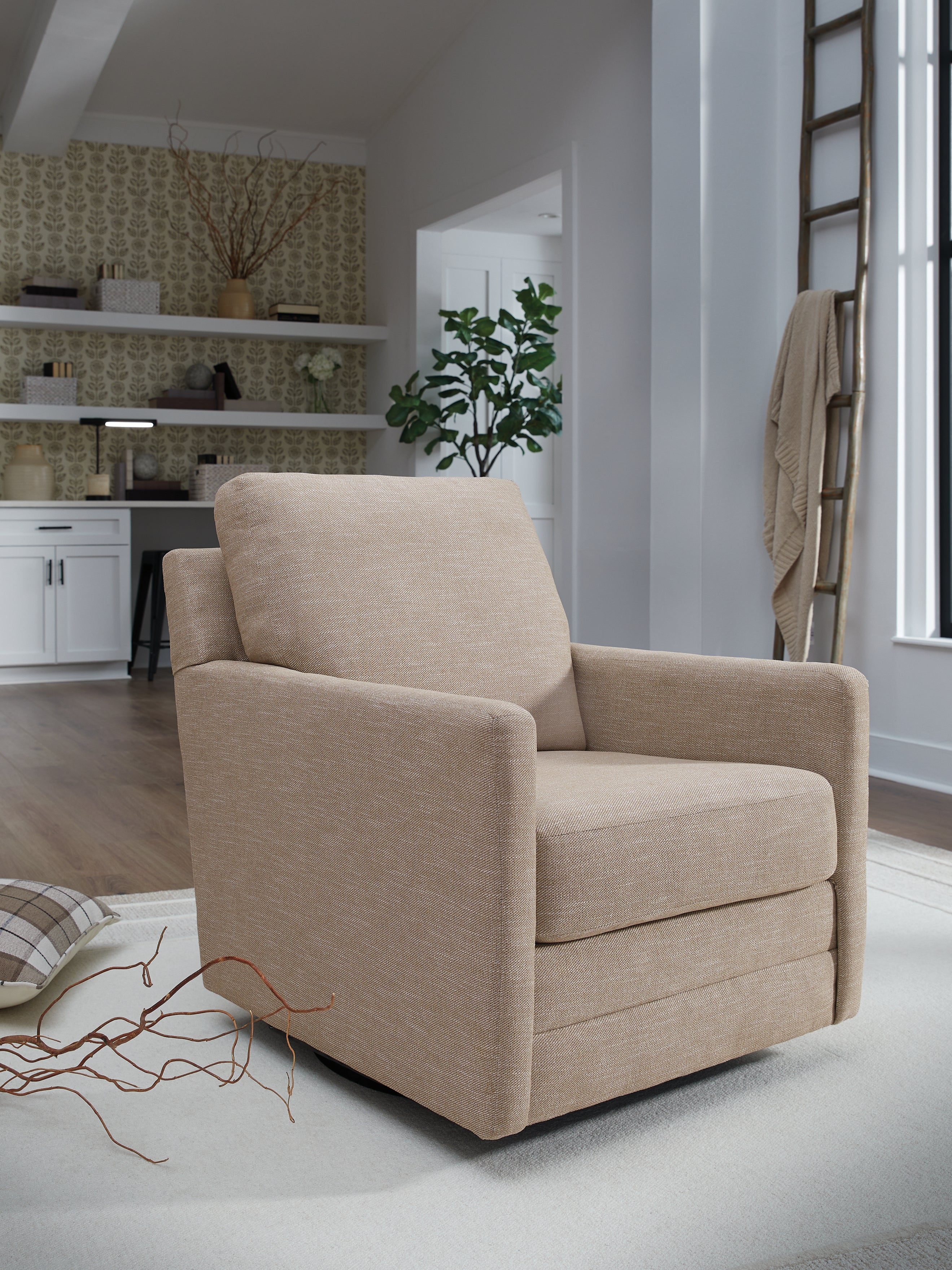 Freybourne Twill Swivel Accent Chair