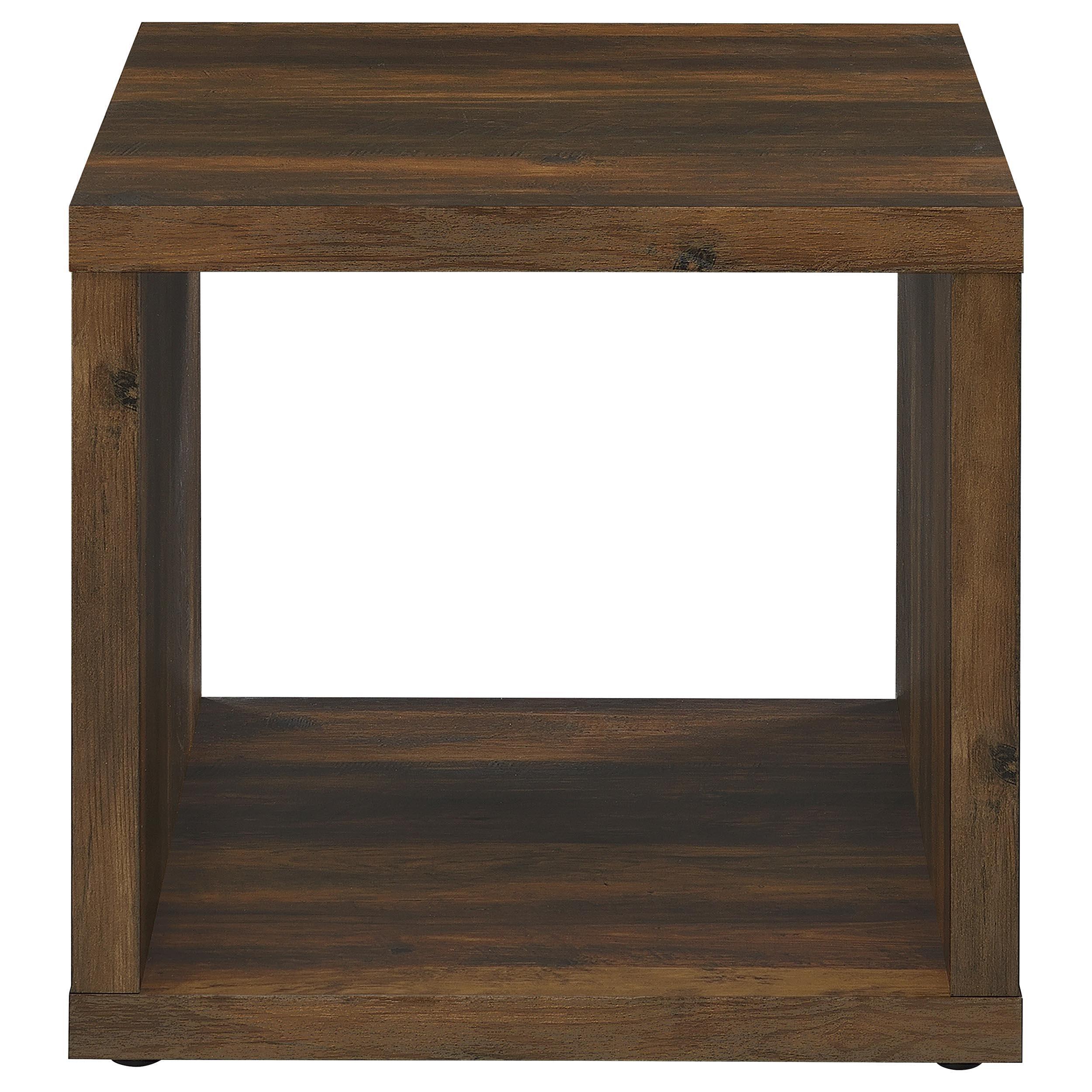 Frisco Dark Pine Square Engineered Wood Side End Table - Image 2