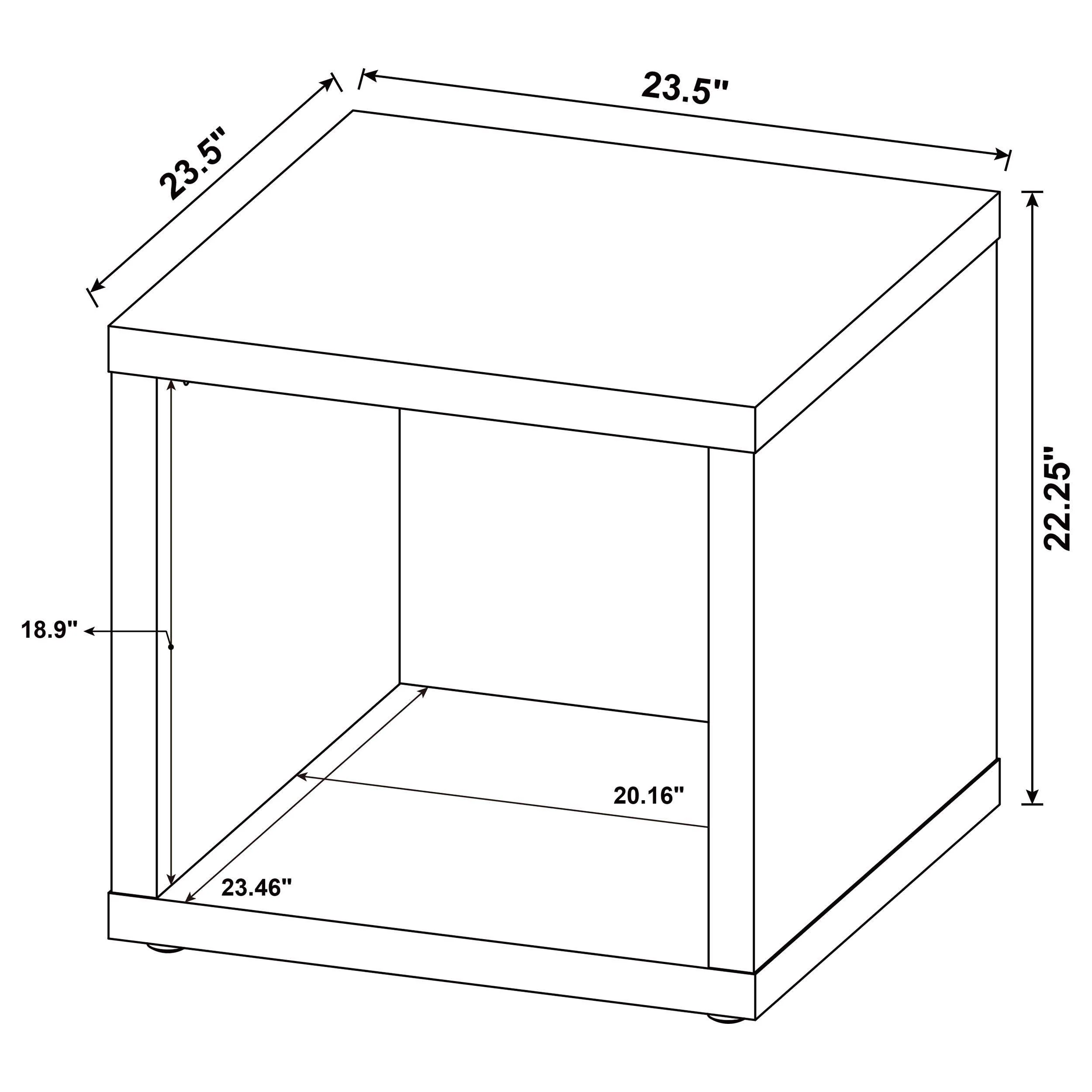 Frisco Dark Pine Square Engineered Wood Side End Table - Image 7
