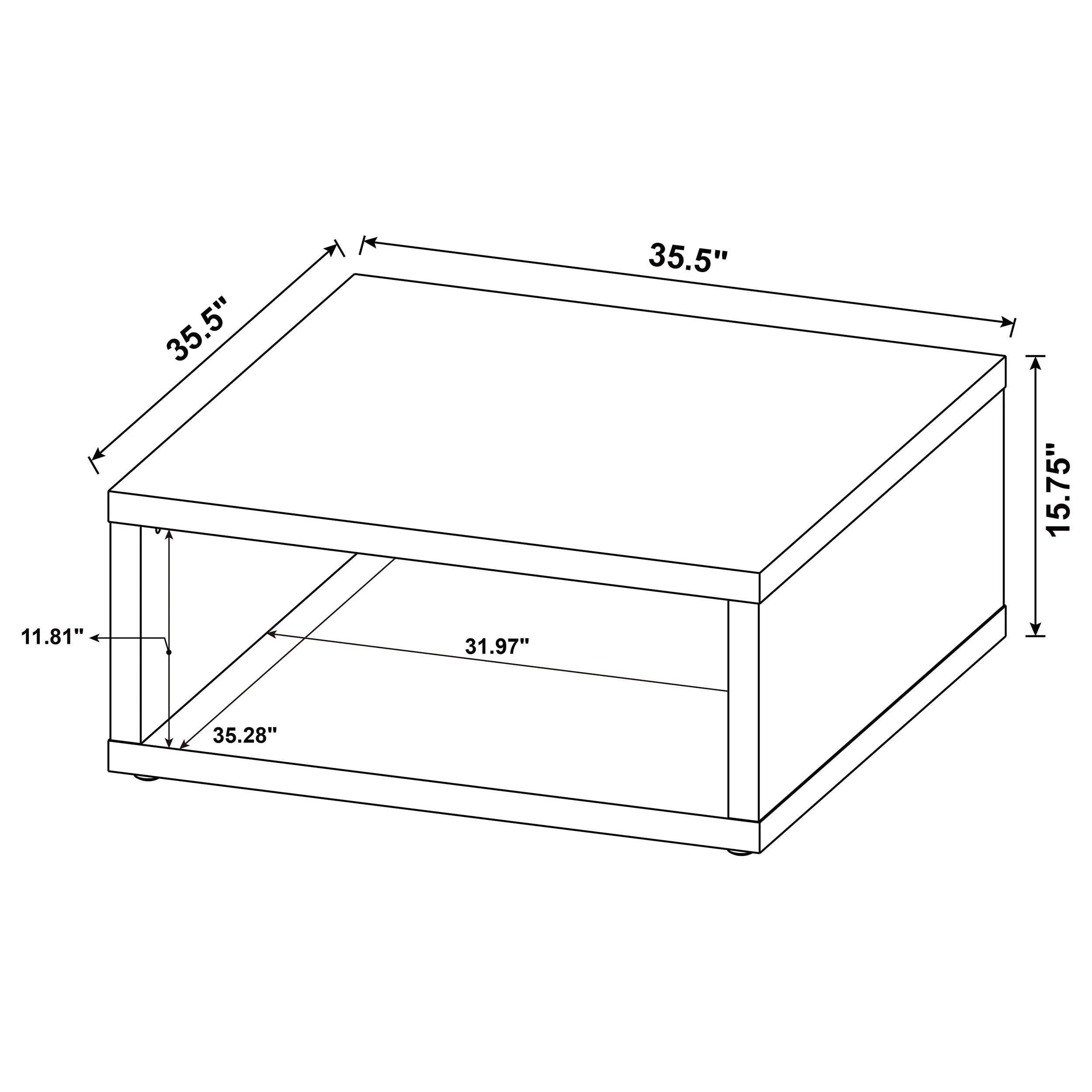 Frisco Square Engineered Wood Coffee Table Dark Pine - Image 9