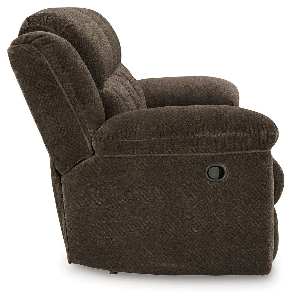 Frohn Chocolate Manual Reclining Sofa and Loveseat - Image 6