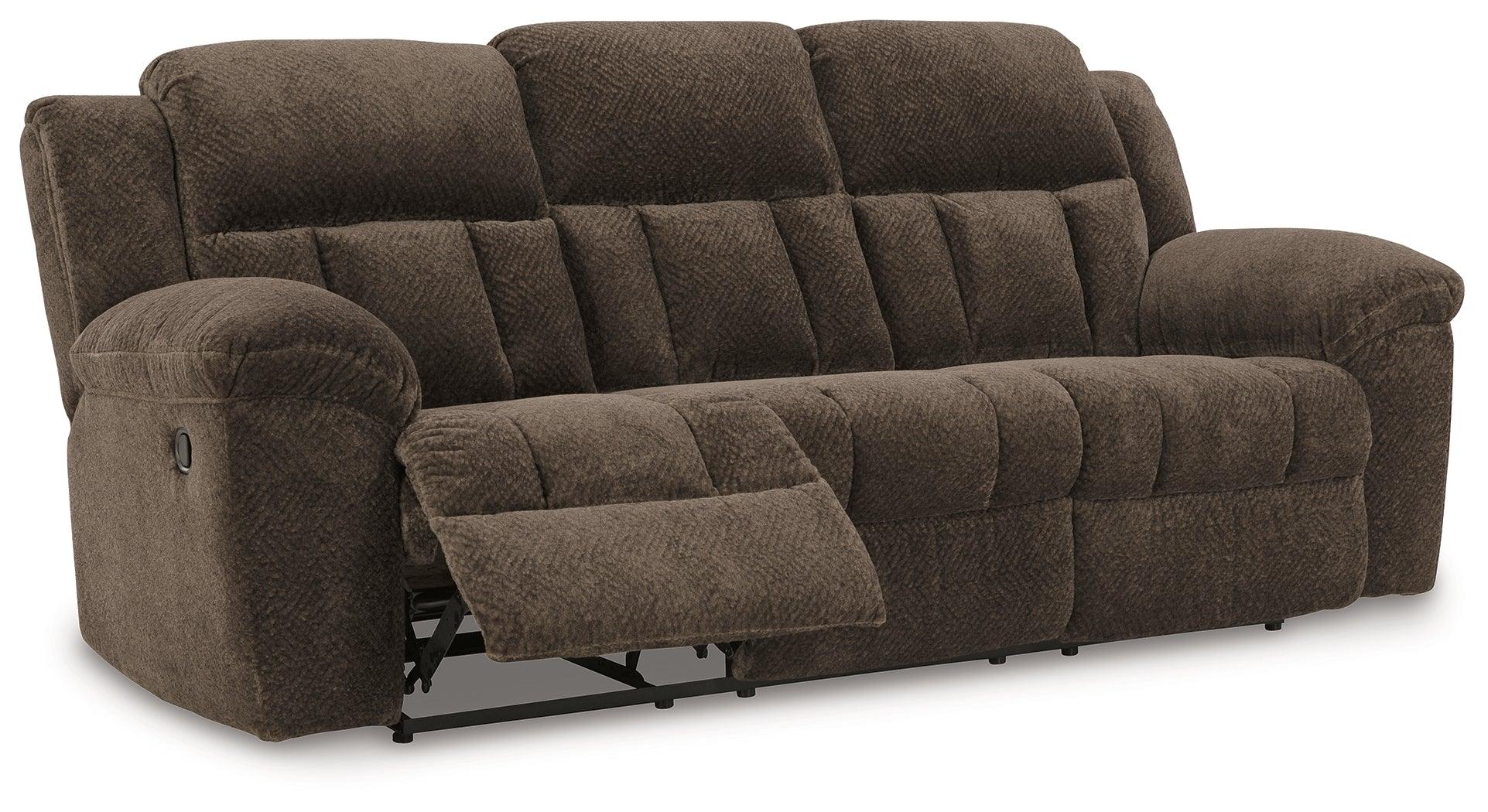 Frohn Chocolate Manual Reclining Sofa - Image 3