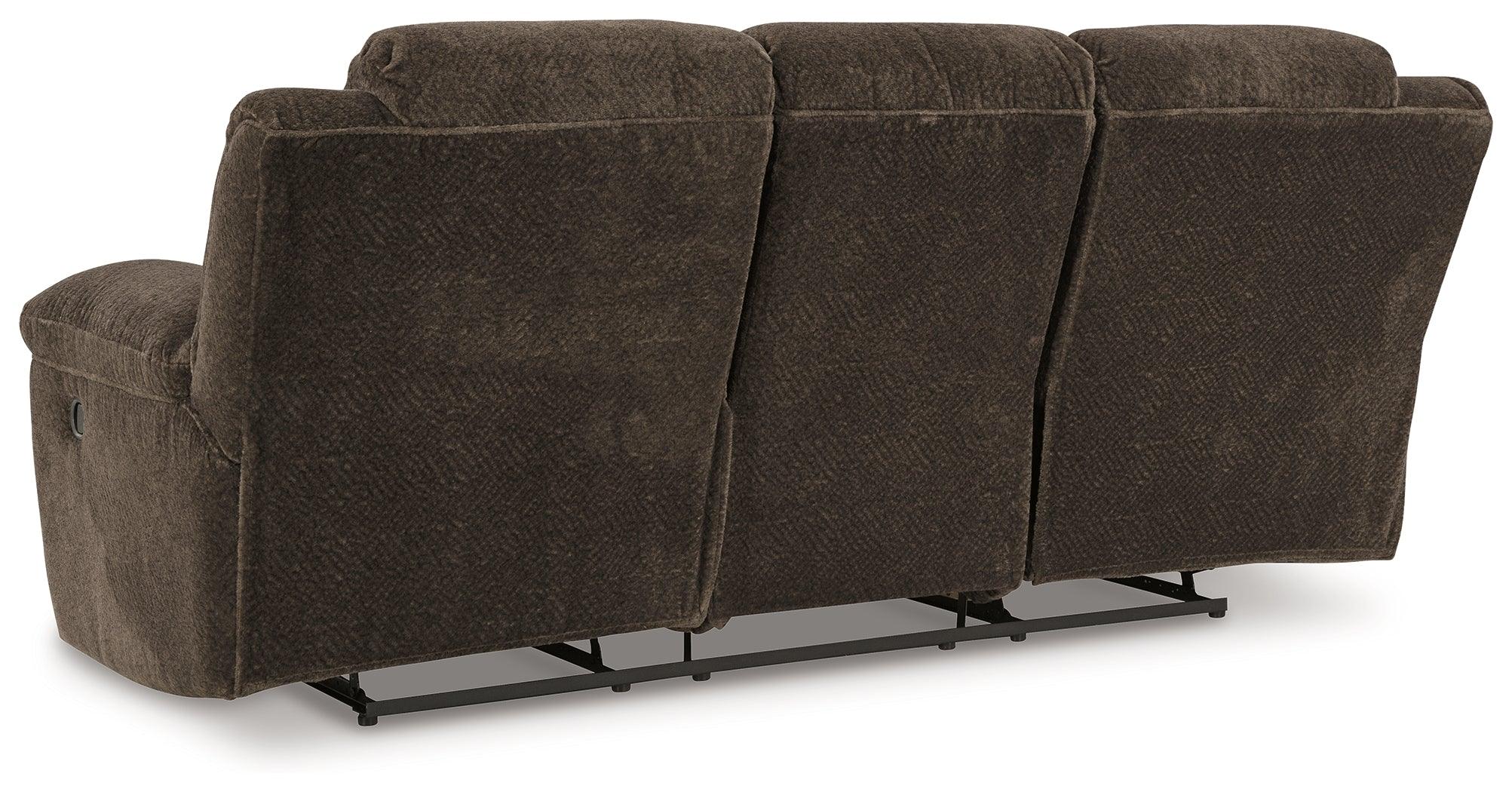 Frohn Chocolate Manual Reclining Sofa - Image 6