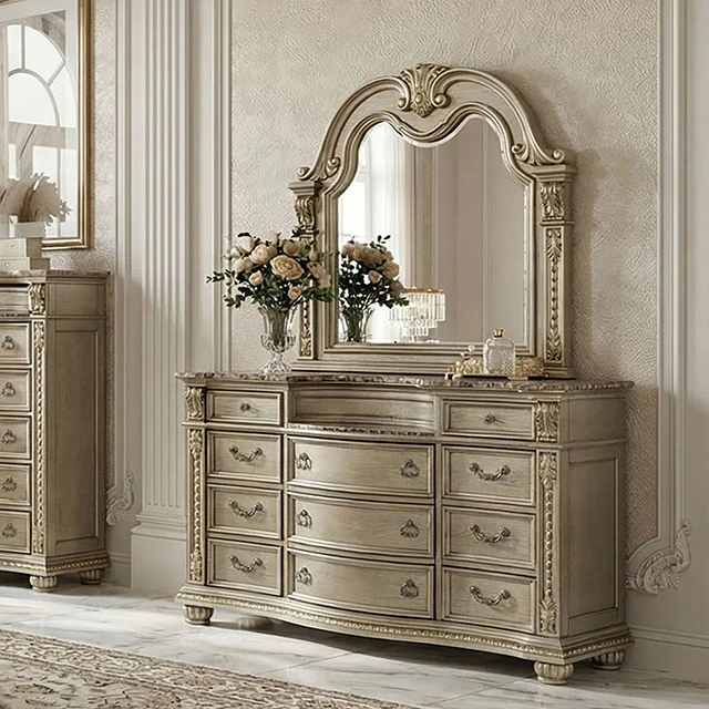 Fromberg Gold Champagne 5-Piece Queen Bedroom Set - Image 4