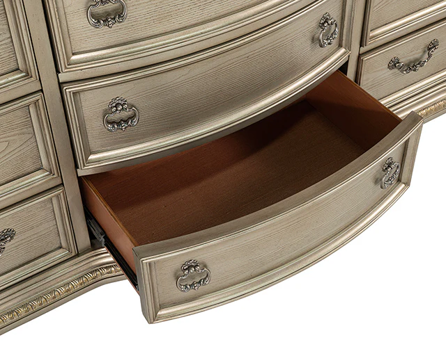 Fromberg Gold Champagne Dresser w/ Marble Top - Image 9