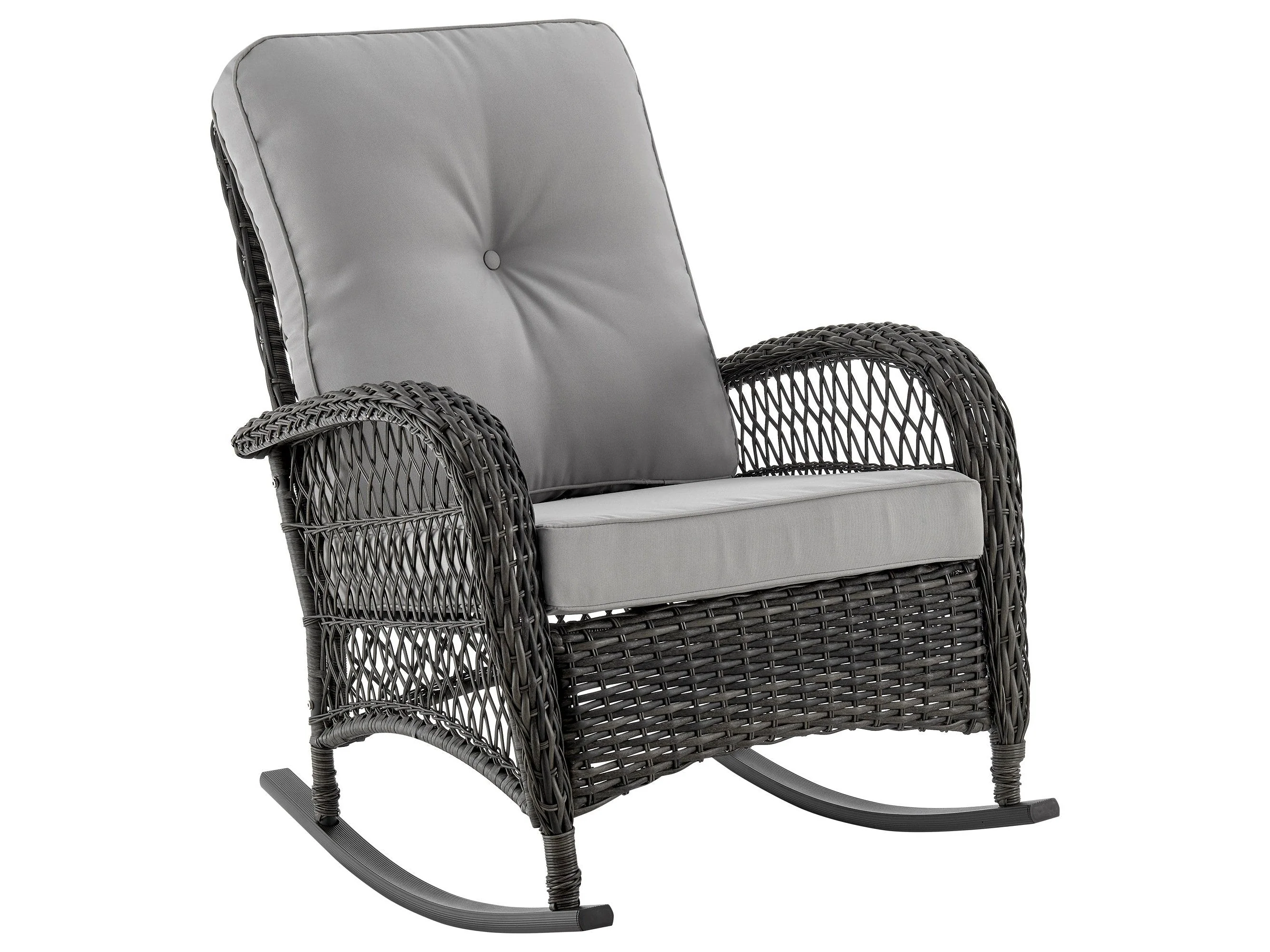 Fruttuo Patio Rocking Chair with Grey Cushions