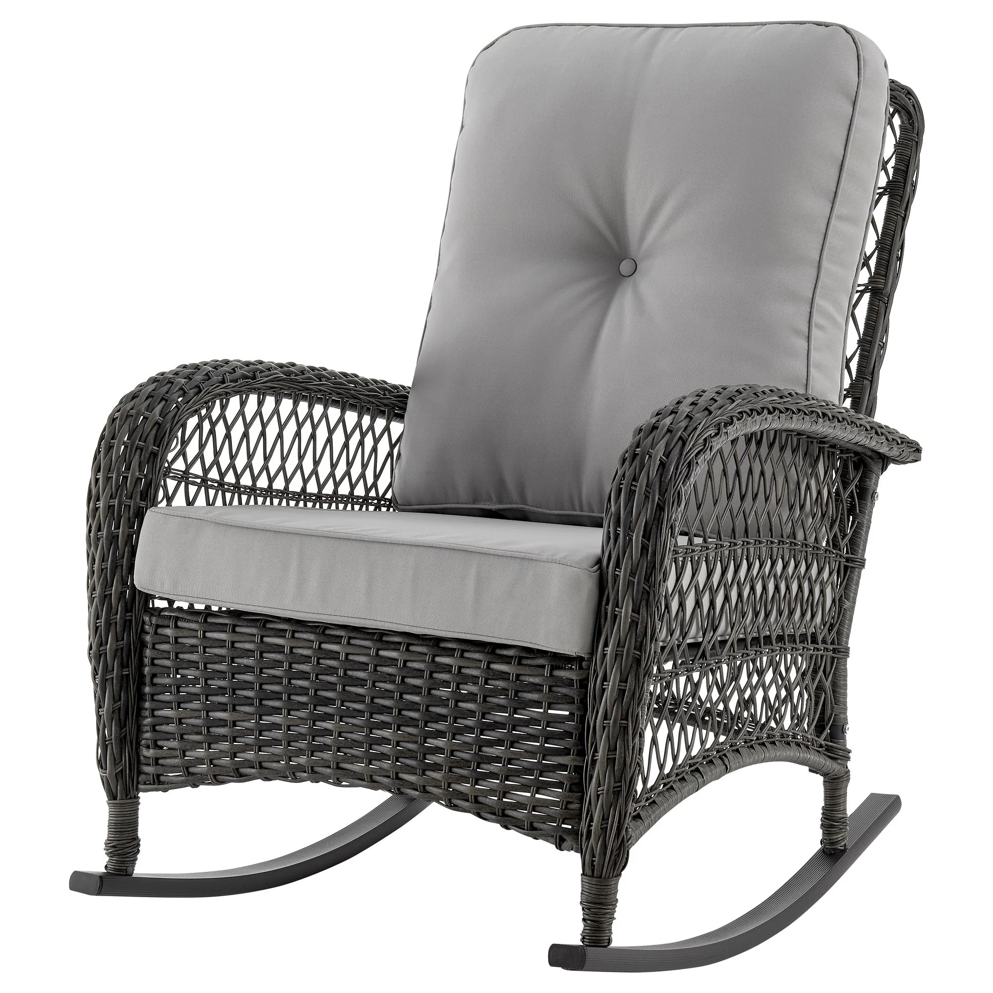 Fruttuo Patio Rocking Chair with Grey Cushions - Image 4