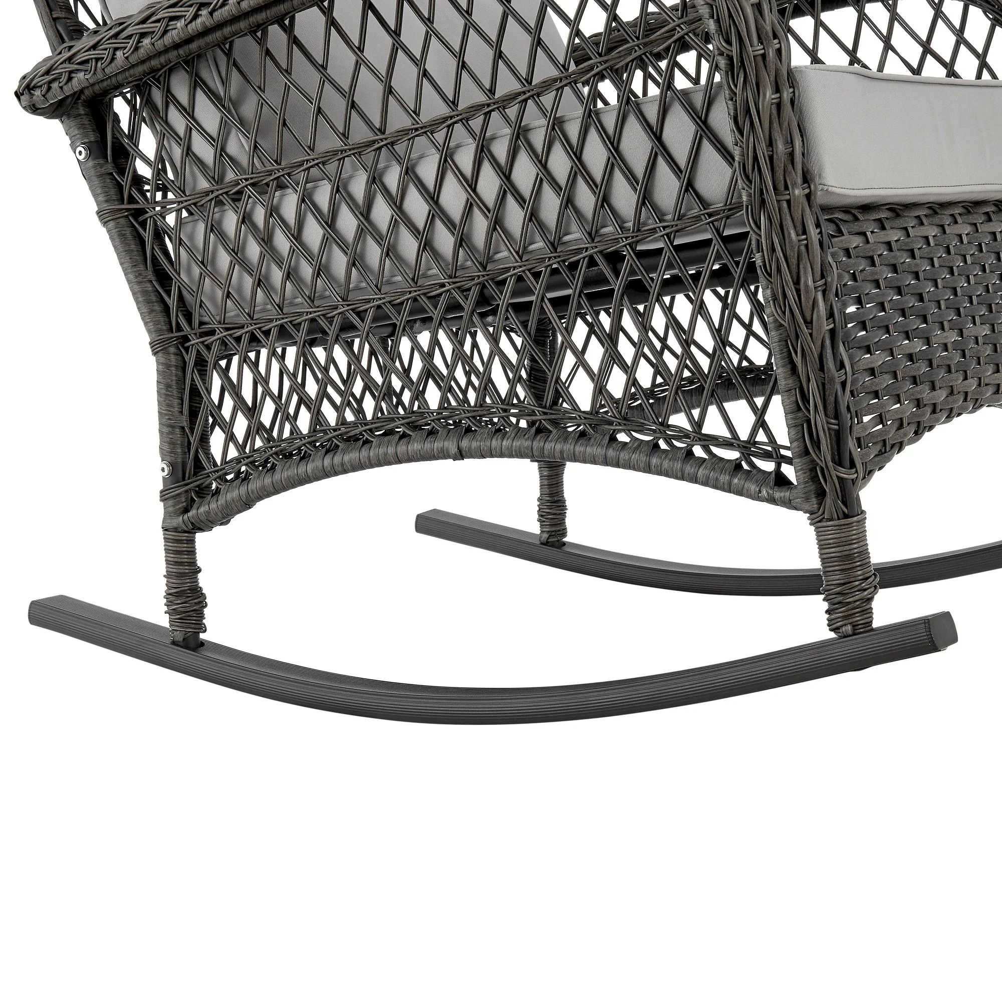 Fruttuo Patio Rocking Chair with Grey Cushions - Image 8