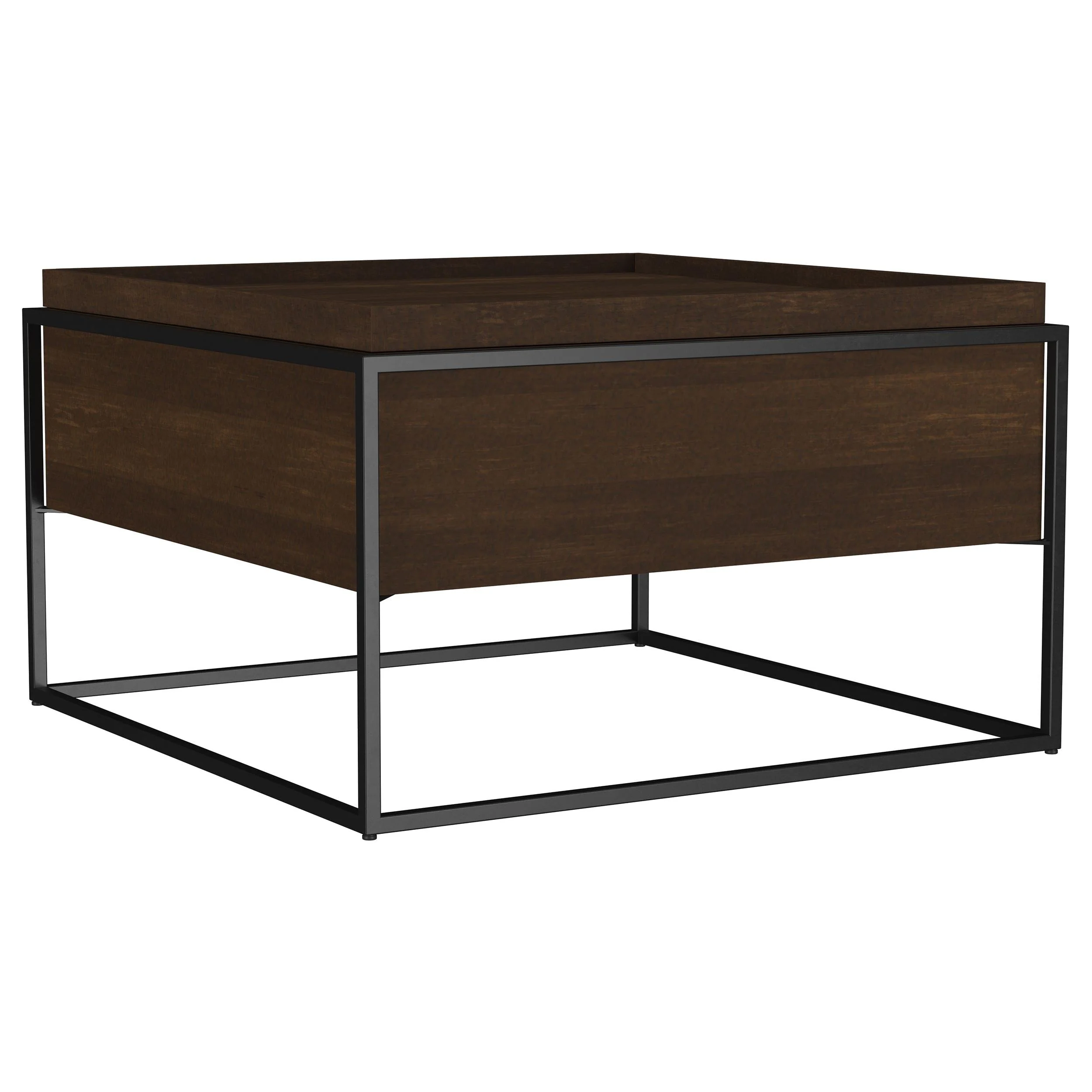 Fulton Dark Brown Square Mango Wood Coffee Table - Image 2