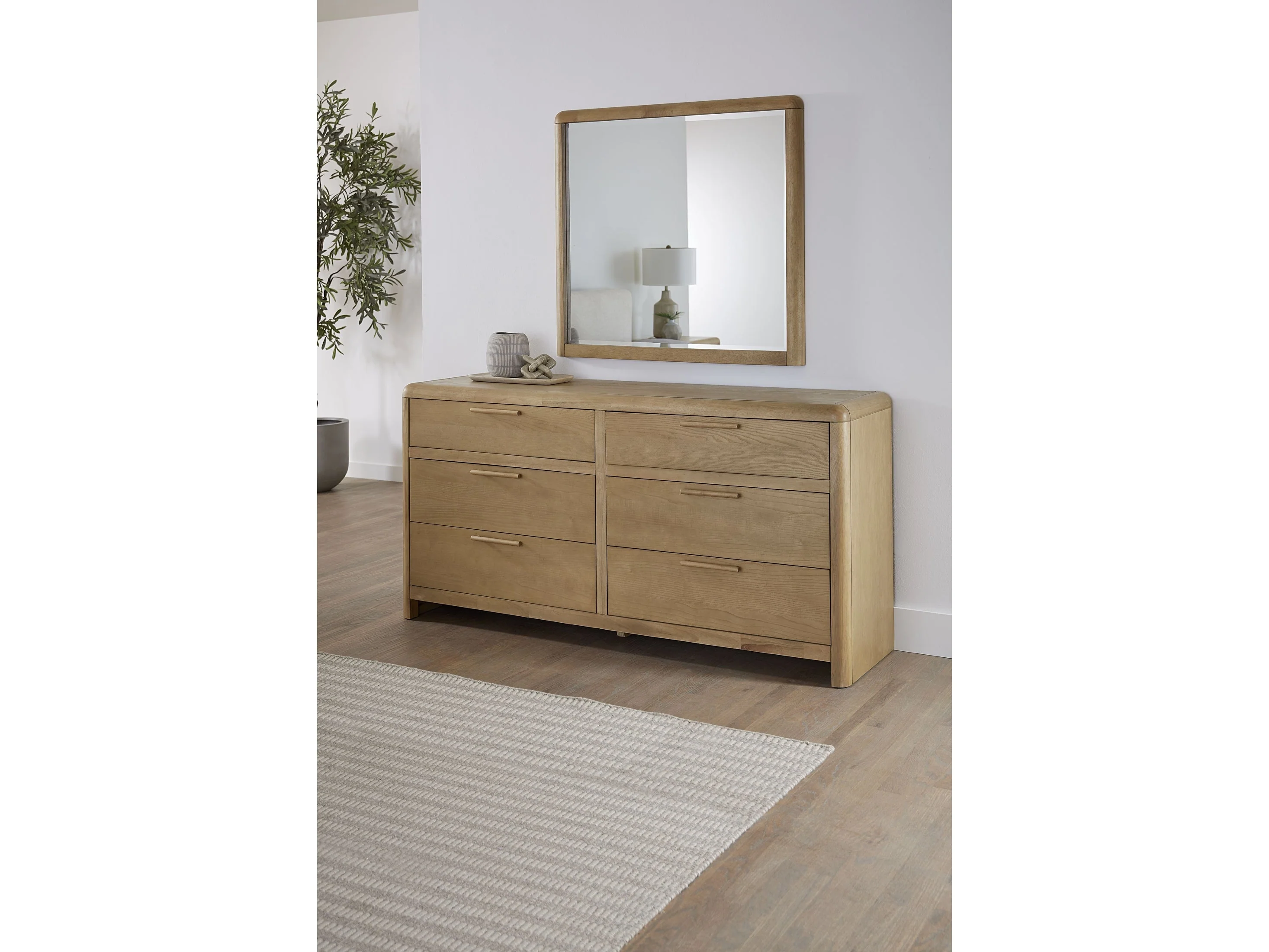 Furano Ginger Six Drawer Ash Wood Dresser