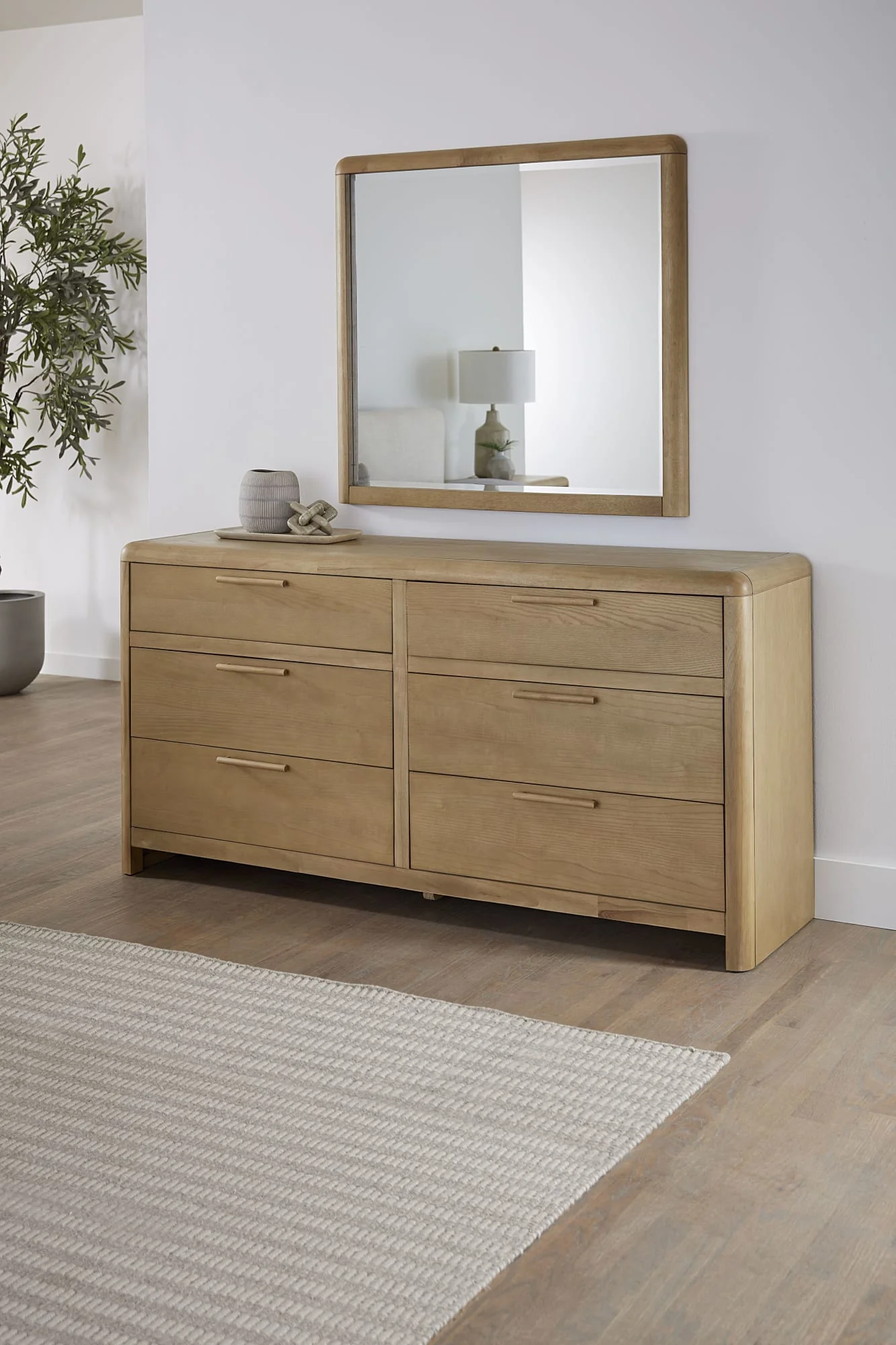 Furano Ginger Six Drawer Ash Wood Dresser - Image 2