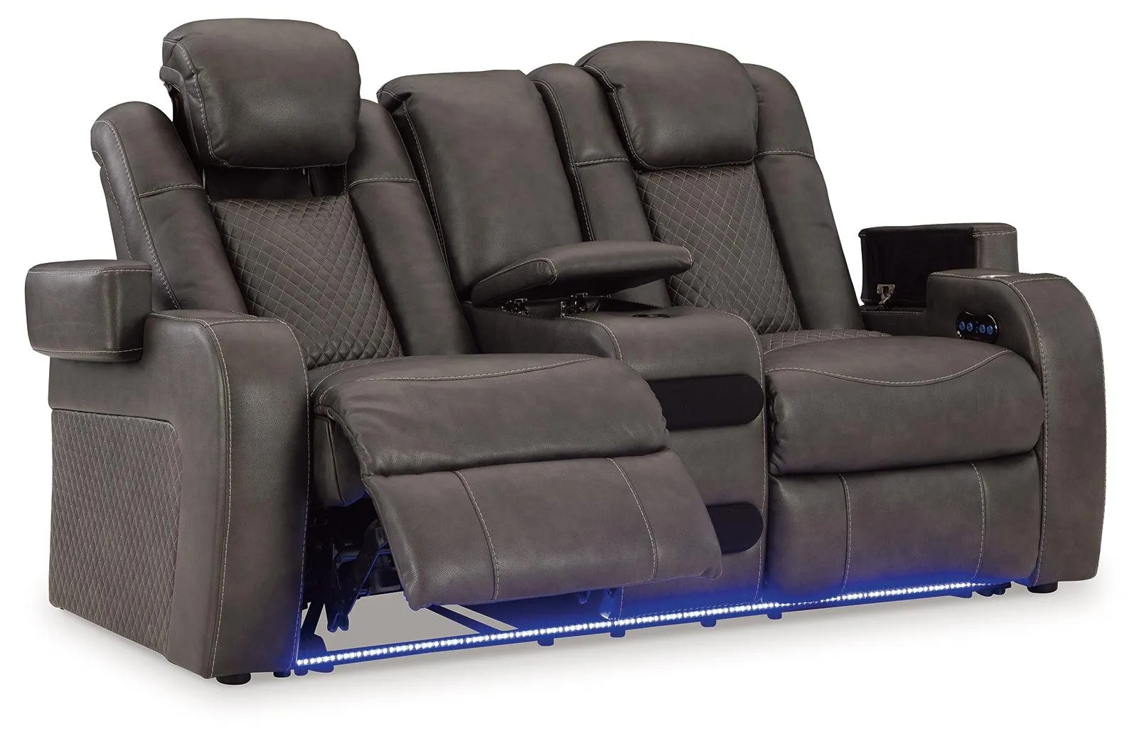 Fyne-Dyme Shadow Dual Power Reclining Loveseat with Audio Console - Image 3