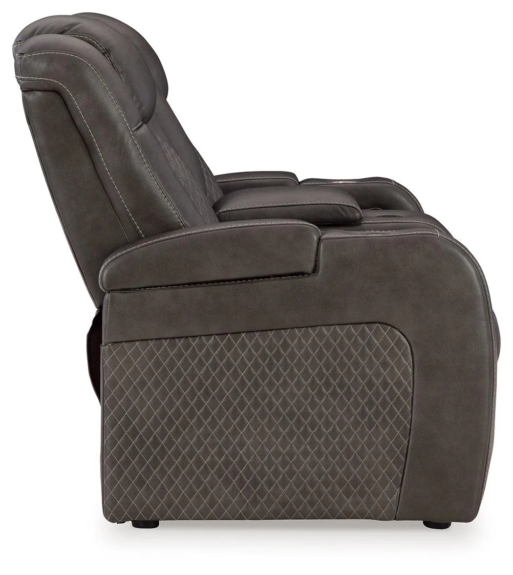 Fyne-Dyme Shadow Dual Power Reclining Loveseat with Audio Console - Image 4