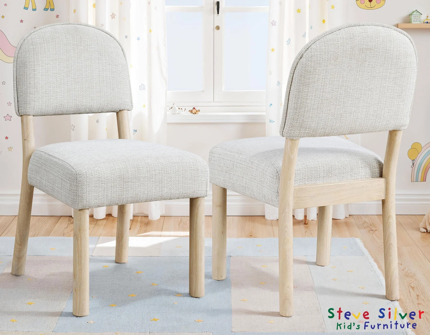 Gabby Washed Oak 5-Piece Kids Dining Table Set - Image 4