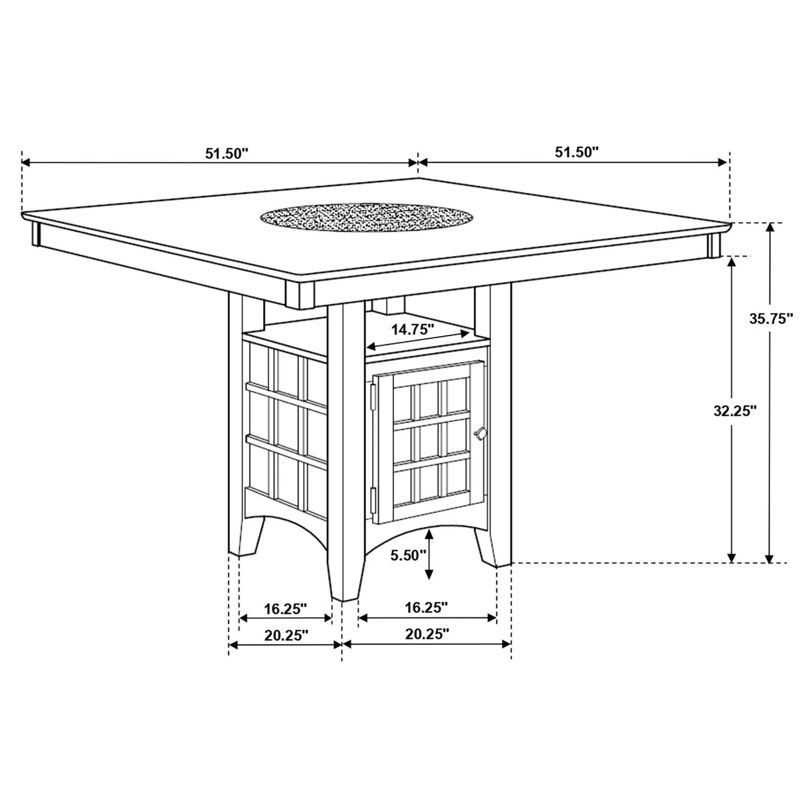 Gabriel Cappuccino 7-Piece Square Counter Height Dining Set - Image 11