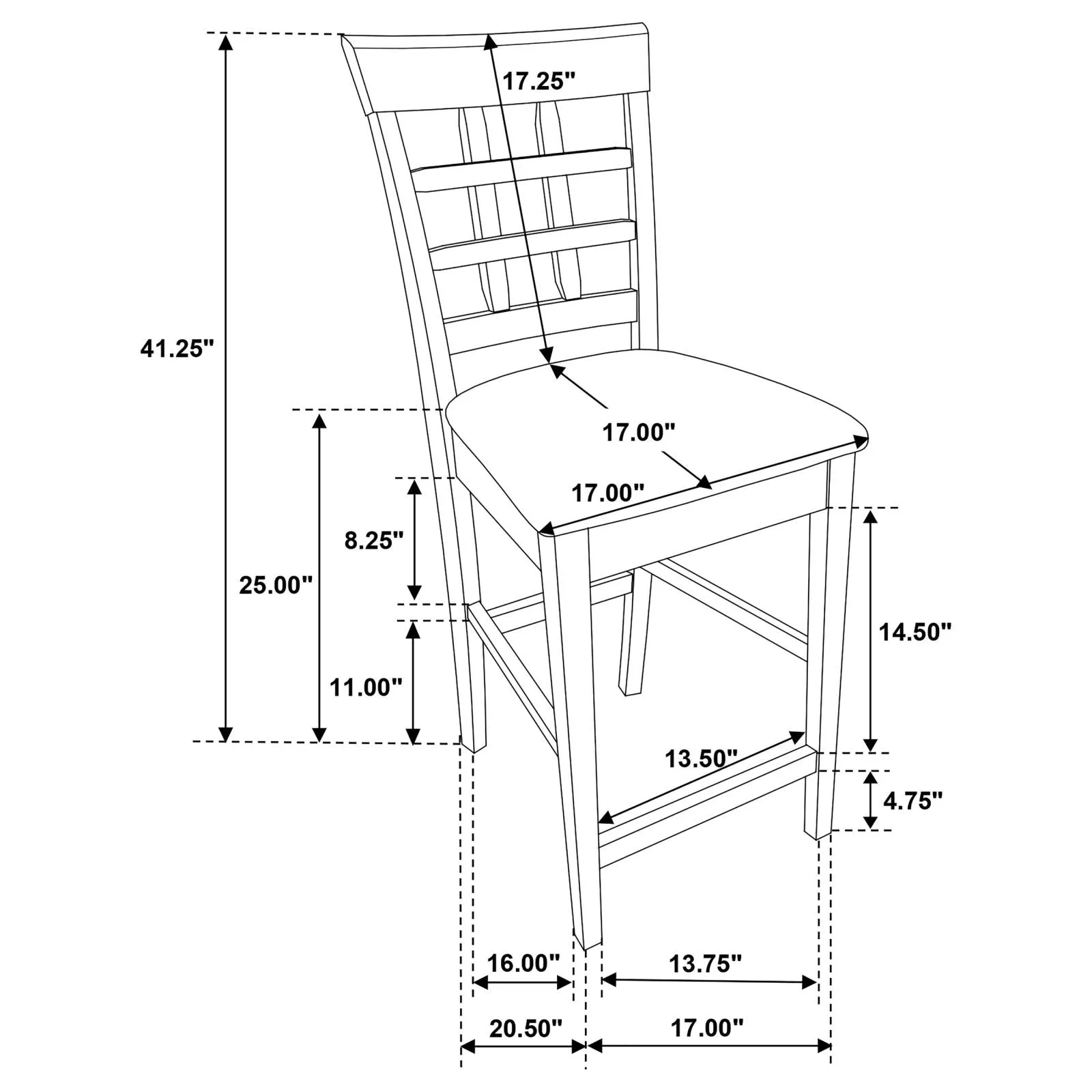 Gabriel Cappuccino Square Counter Height Dining Set - Image 10