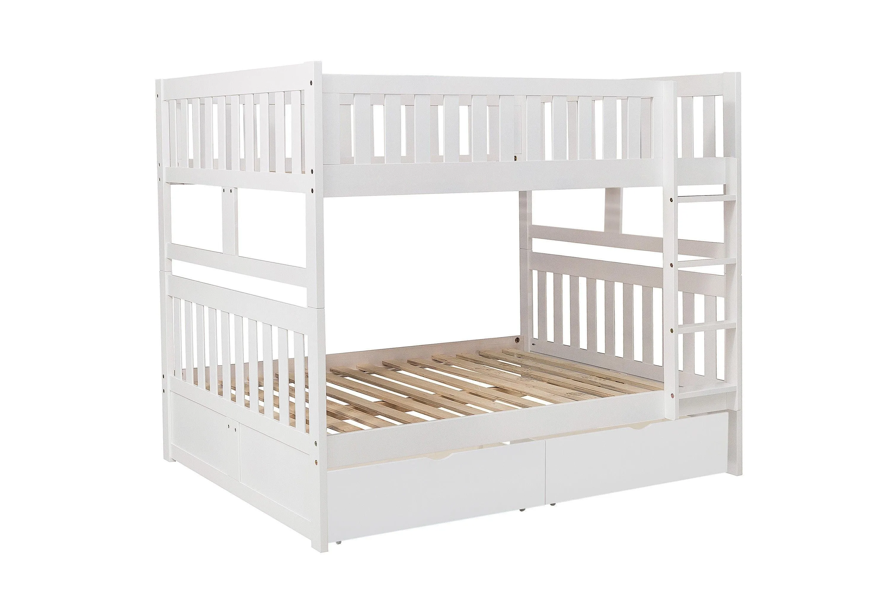 Galen White Full/Full Bunk Bed with Storage Boxes - Image 4
