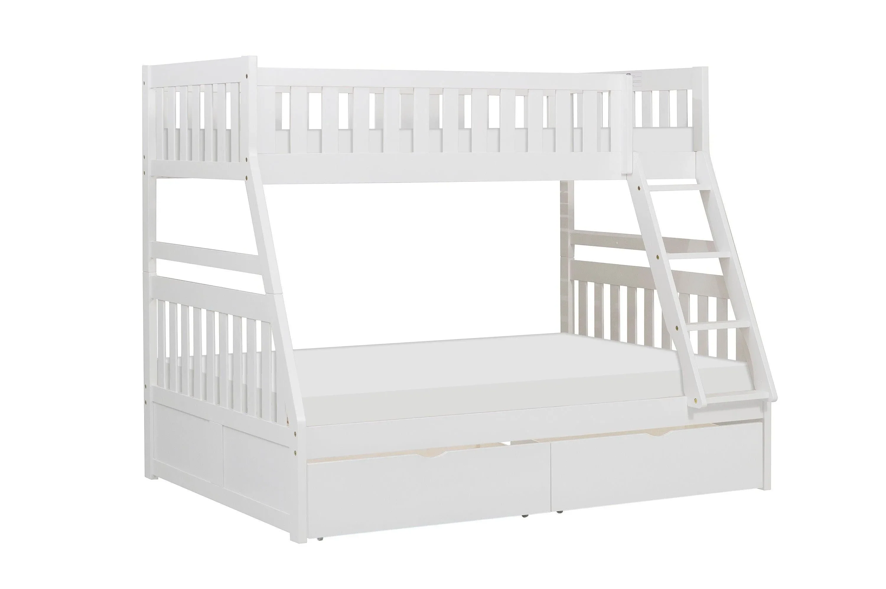 Galen White Twin/Full Bunk Bed with Storage Boxes - Image 4