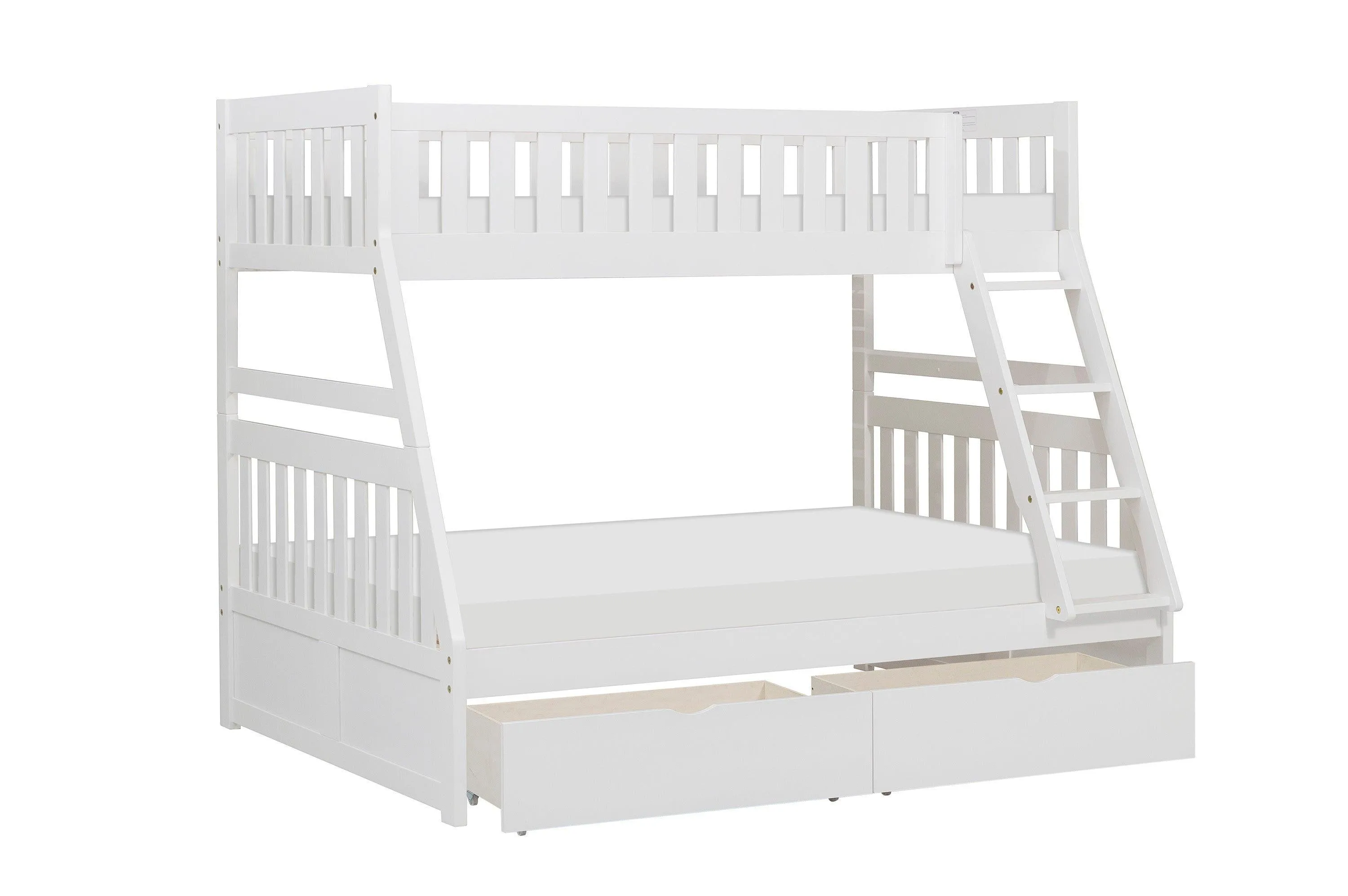 Galen White Twin/Full Bunk Bed with Storage Boxes - Image 6