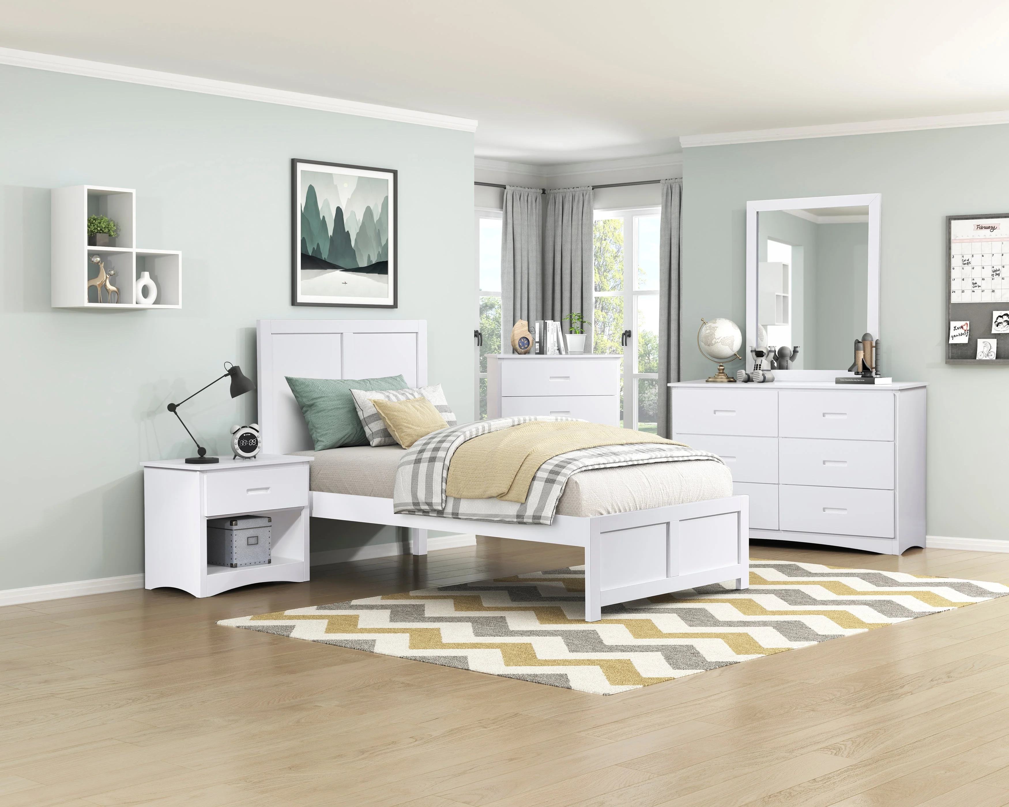 Galen White Twin Platform Bed - Image 15