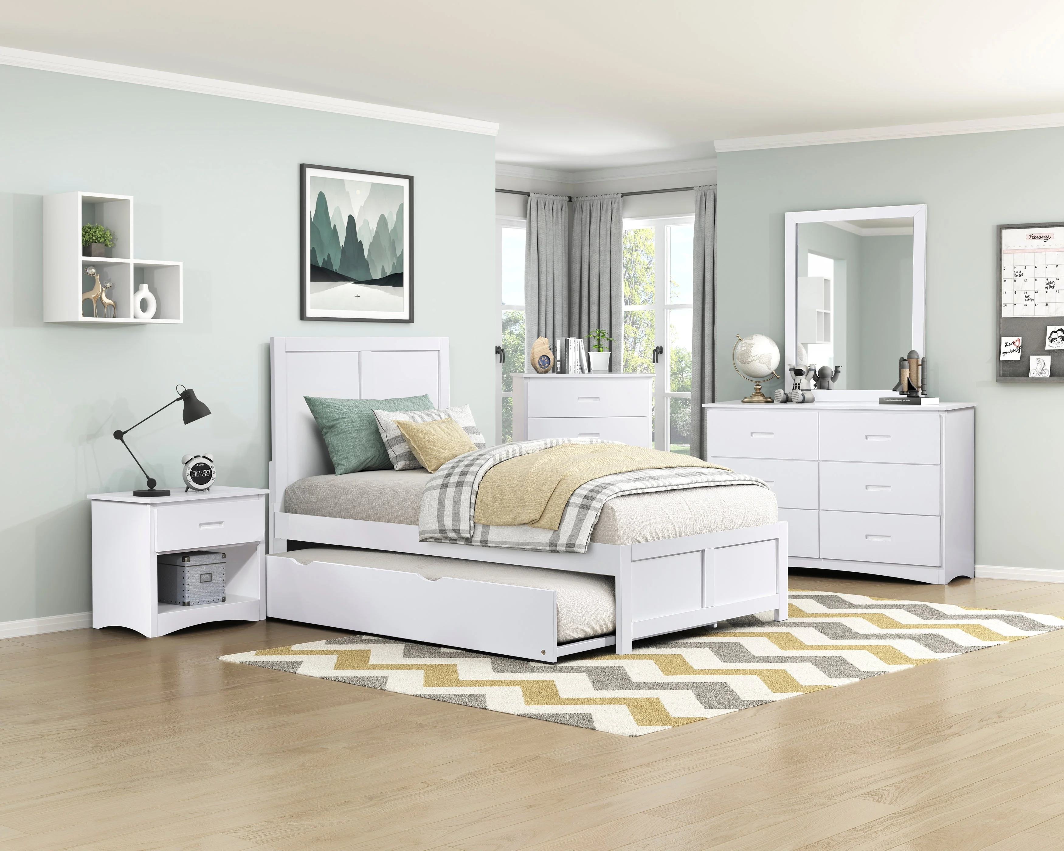 Galen White Twin Platform Bed - Image 16
