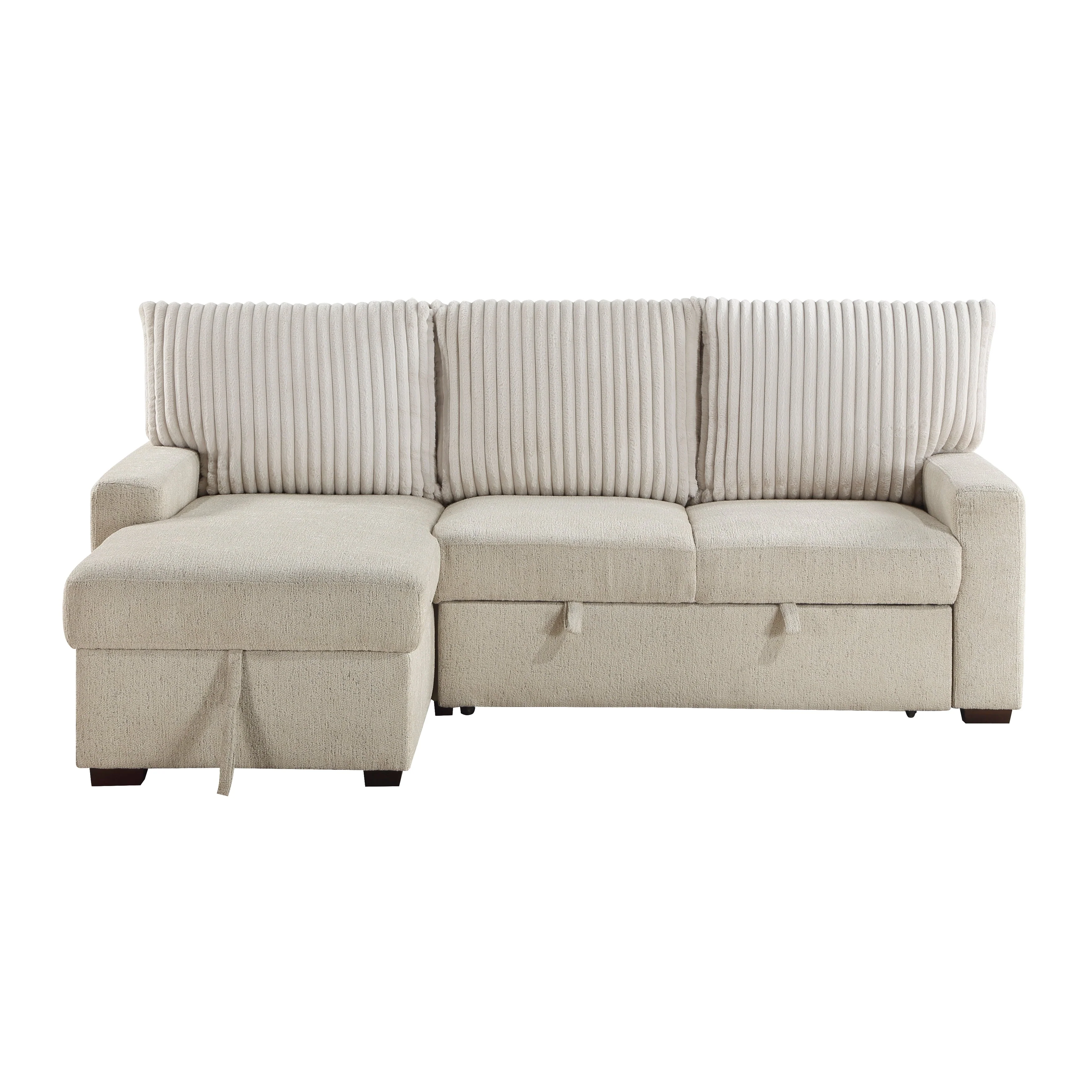 Gallatin Beige 2-Piece Sectional with Left Chaise, Pull-out Bed and Hidden Storage - Image 2