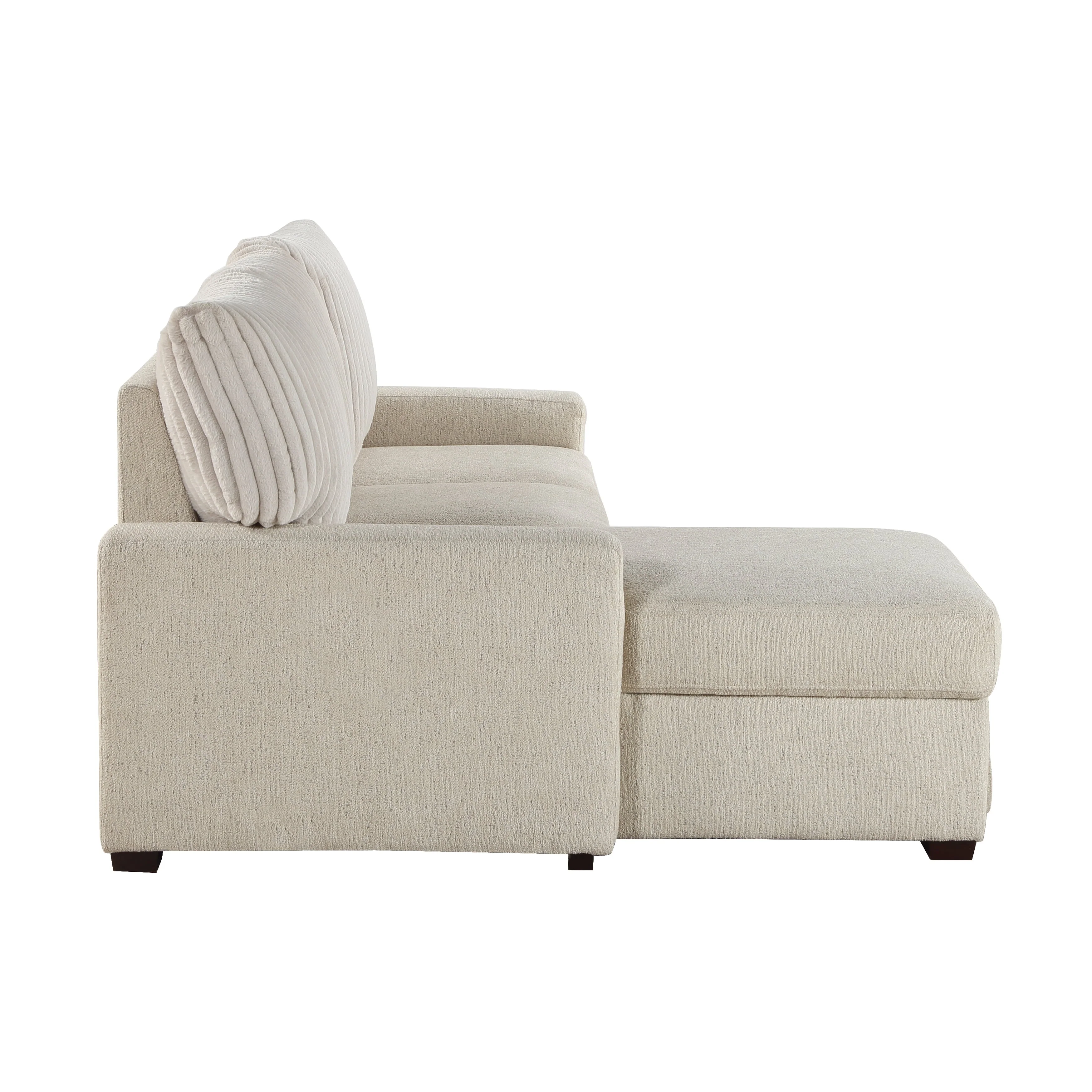 Gallatin Beige 2-Piece Sectional with Left Chaise, Pull-out Bed and Hidden Storage - Image 4