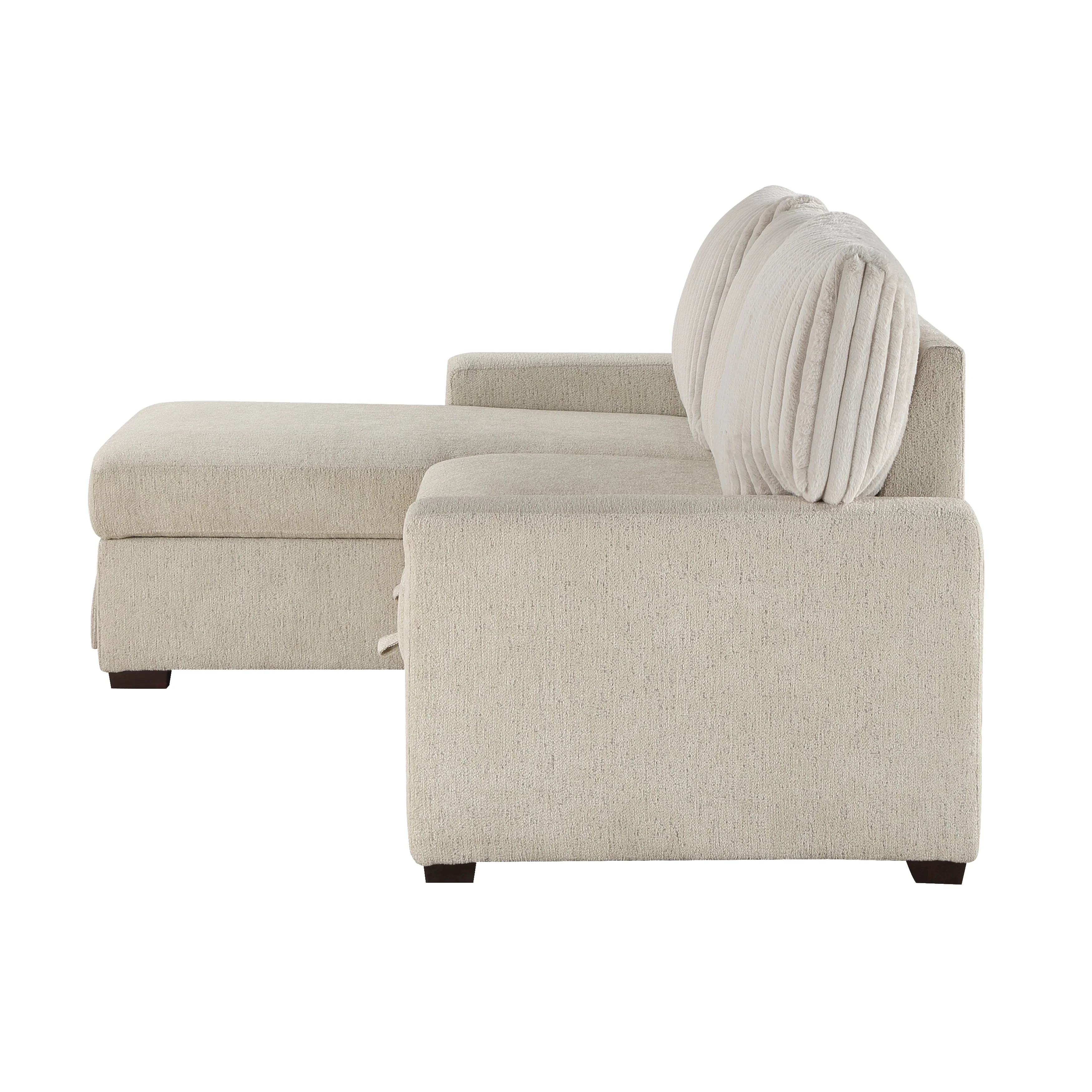 Gallatin Beige 2-Piece Sectional with Left Chaise, Pull-out Bed and Hidden Storage - Image 5