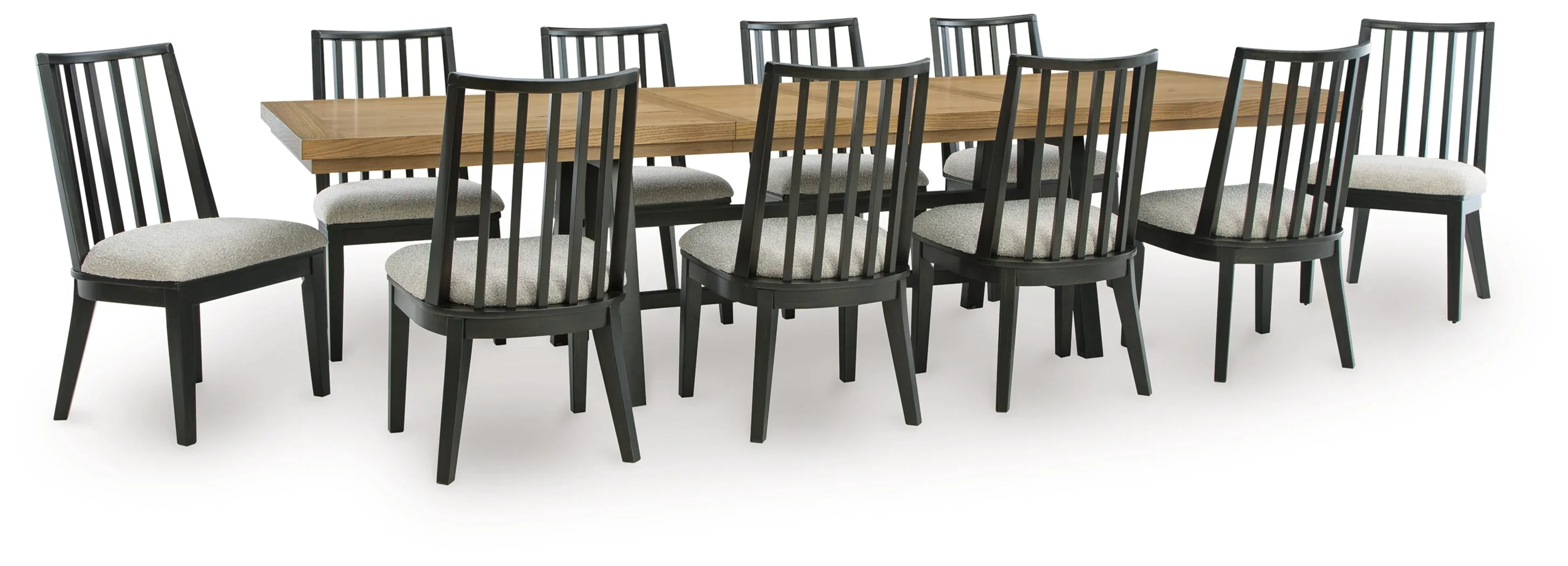 Galliden Black/Brown Extendable Dining Table and 10 Chairs
