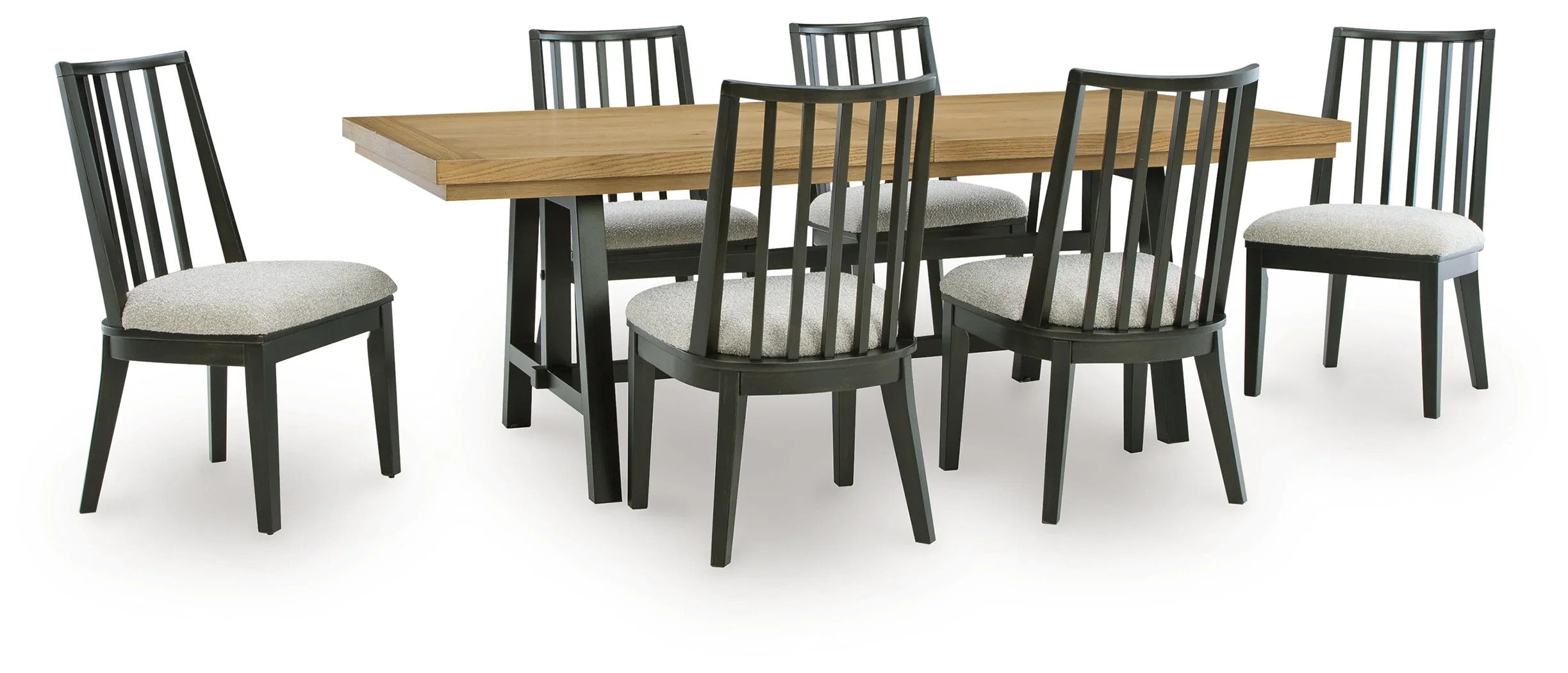 Galliden Black/Brown Extendable Dining Table and 6 Chairs