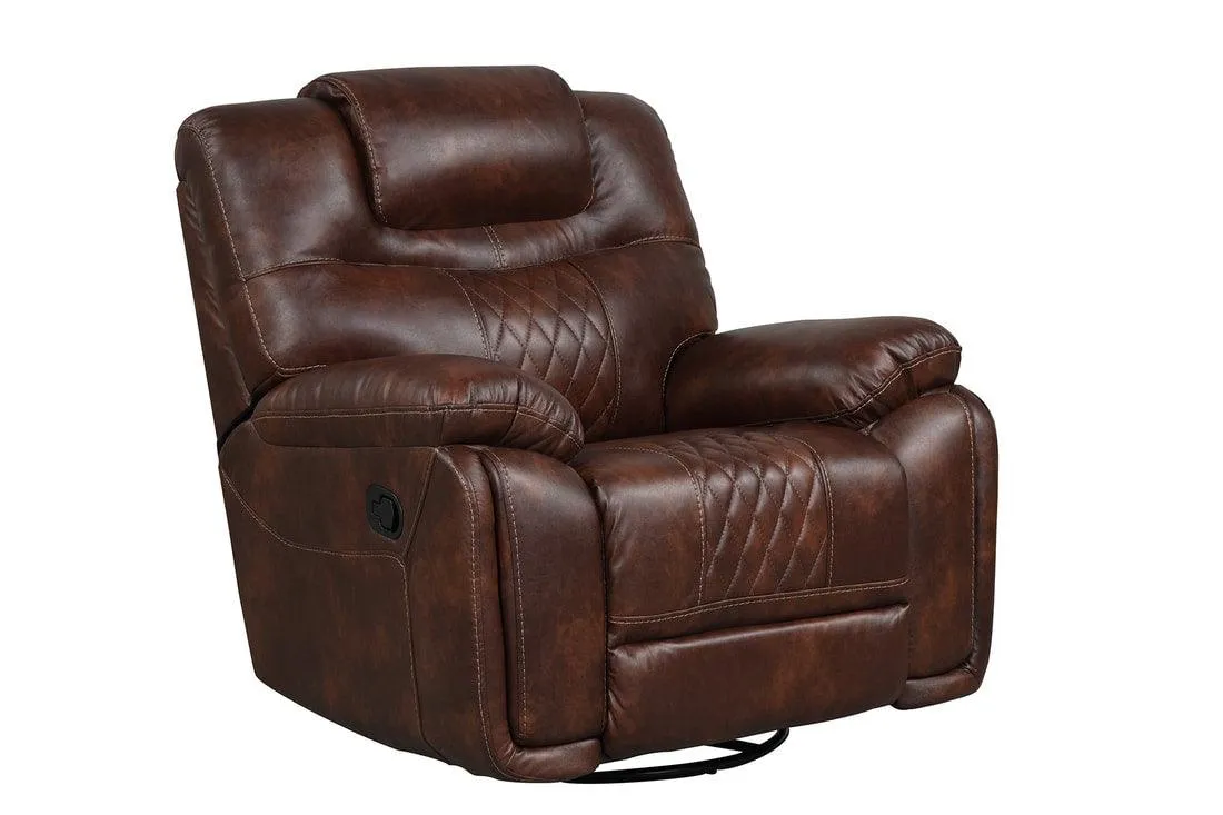 Galveston Brown Leather Reclining Living Room Set - Image 2