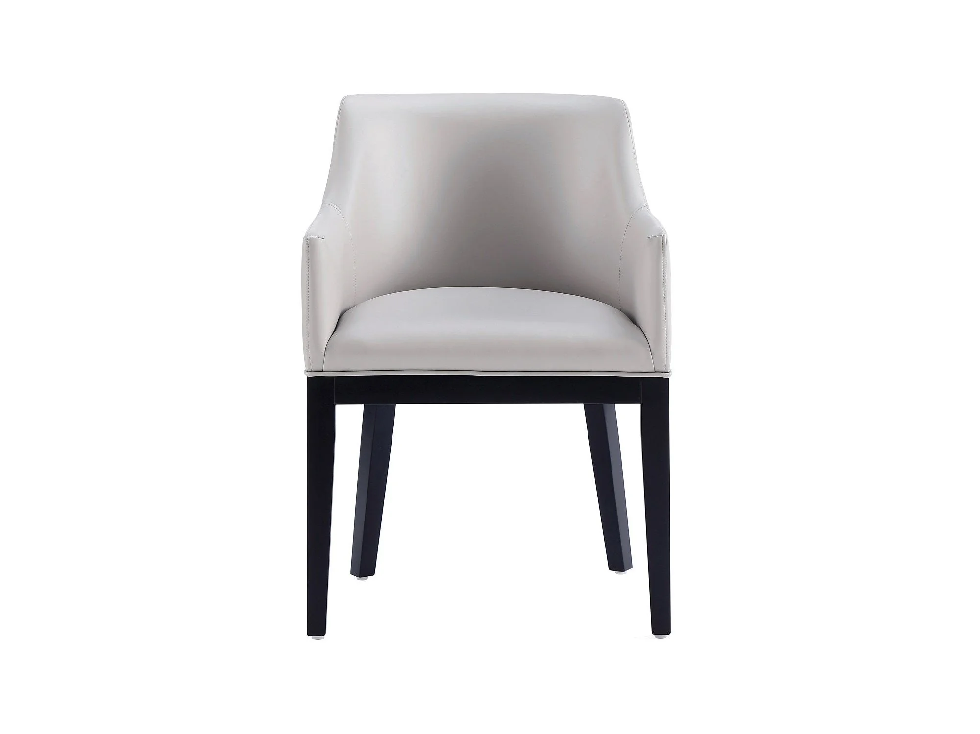 Gansevoort Faux Leather Dining Armchair in Light Grey