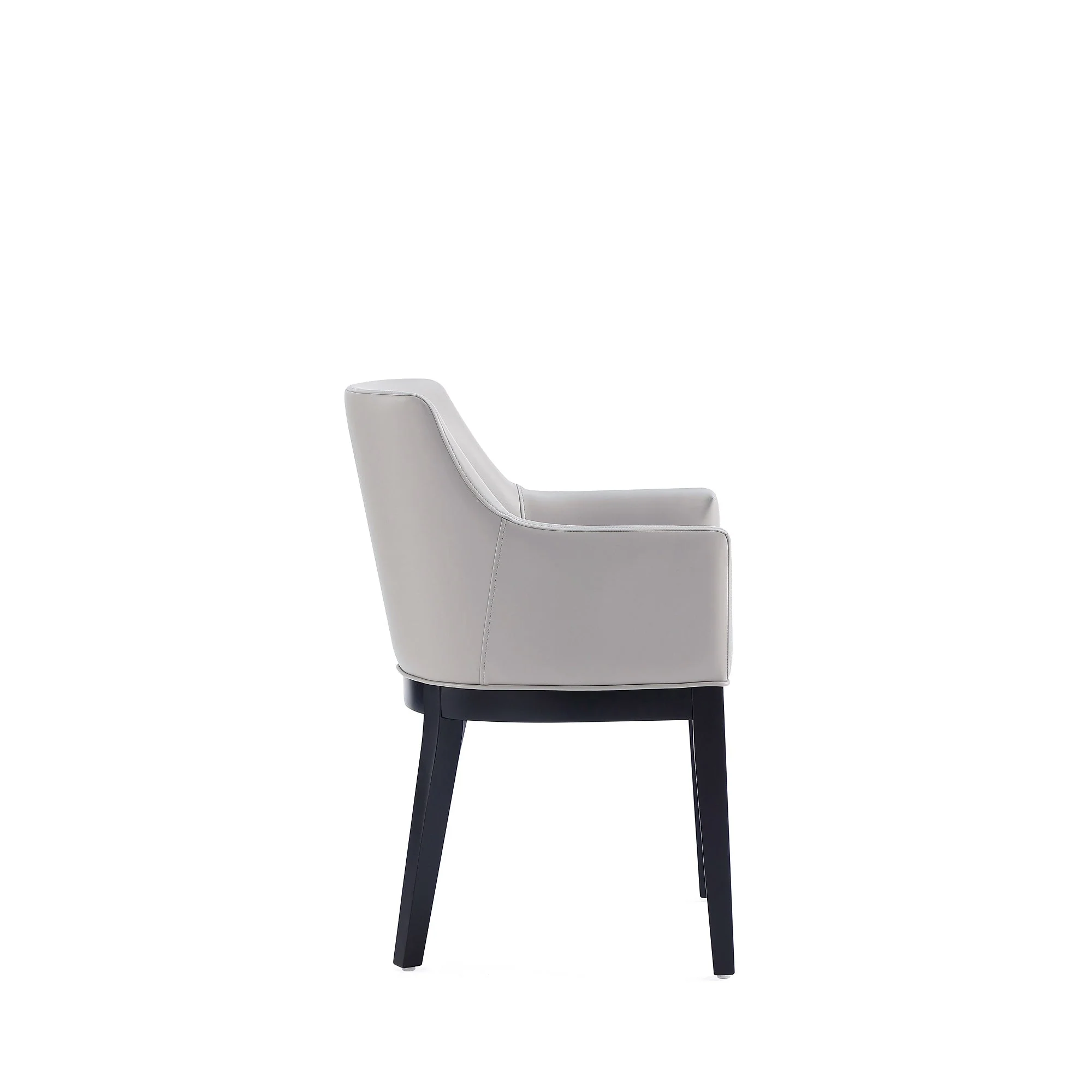 Gansevoort Faux Leather Dining Armchair in Light Grey - Image 5