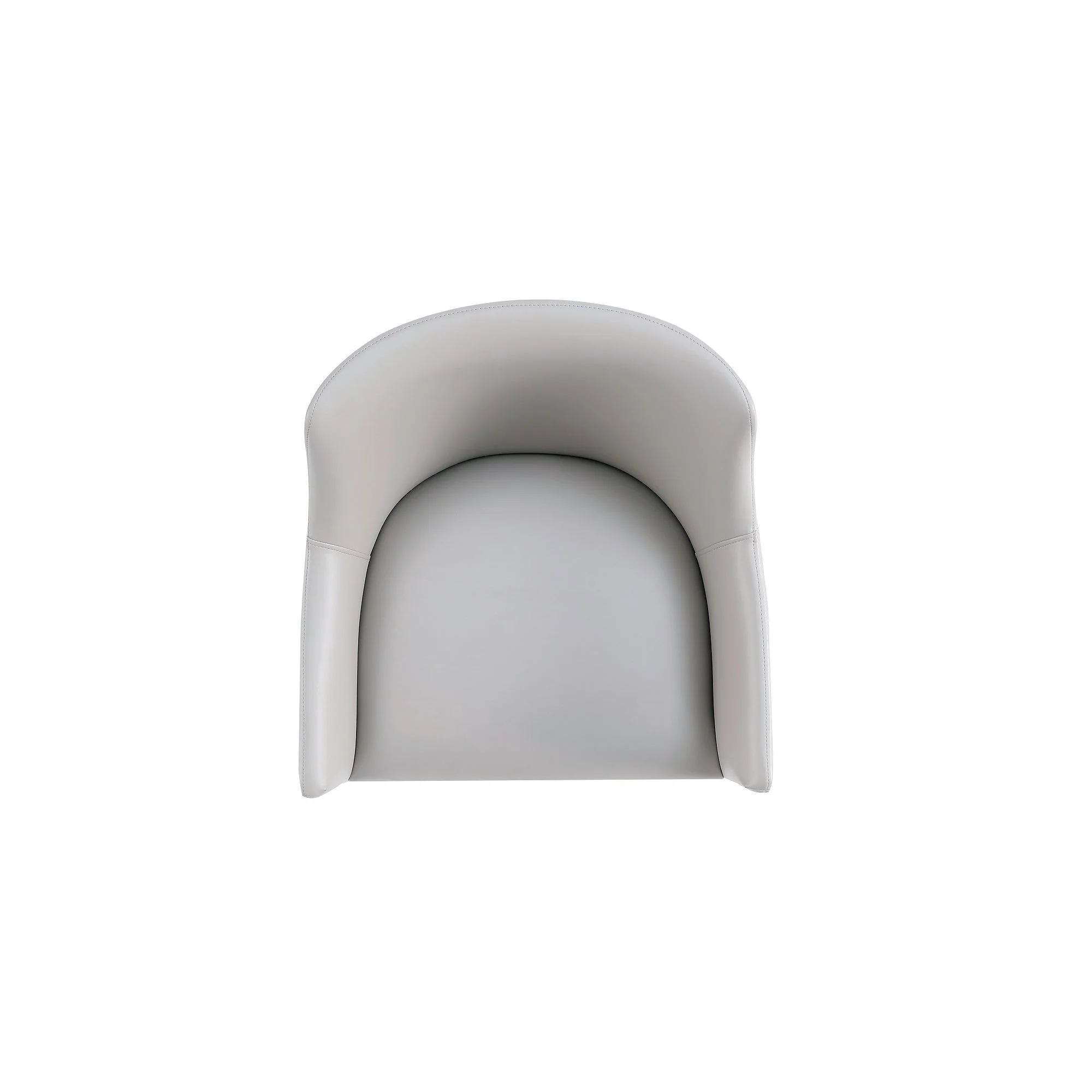 Gansevoort Faux Leather Dining Armchair in Light Grey - Image 8