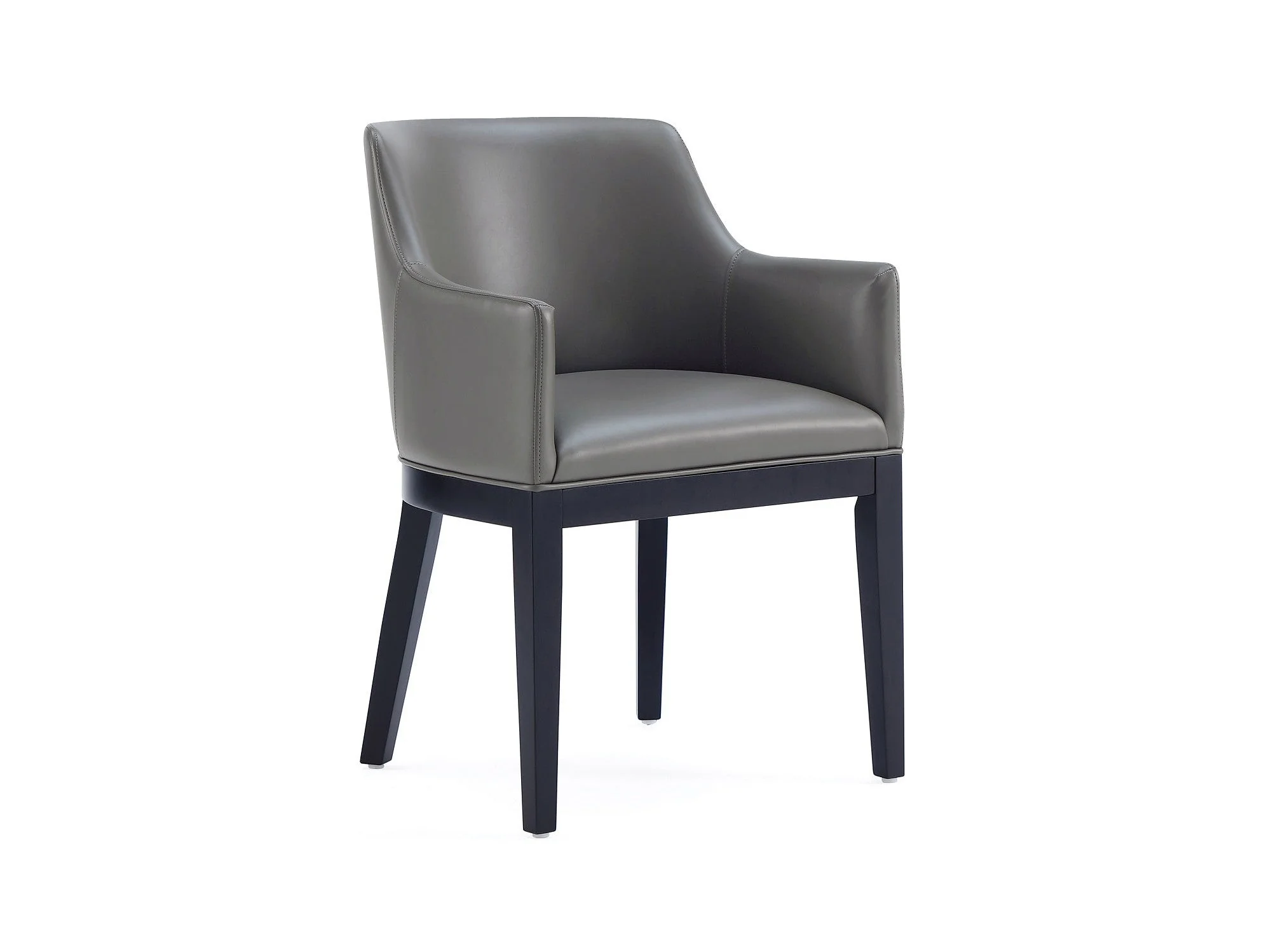 Gansevoort Faux Leather Dining Armchair in Pebble Grey