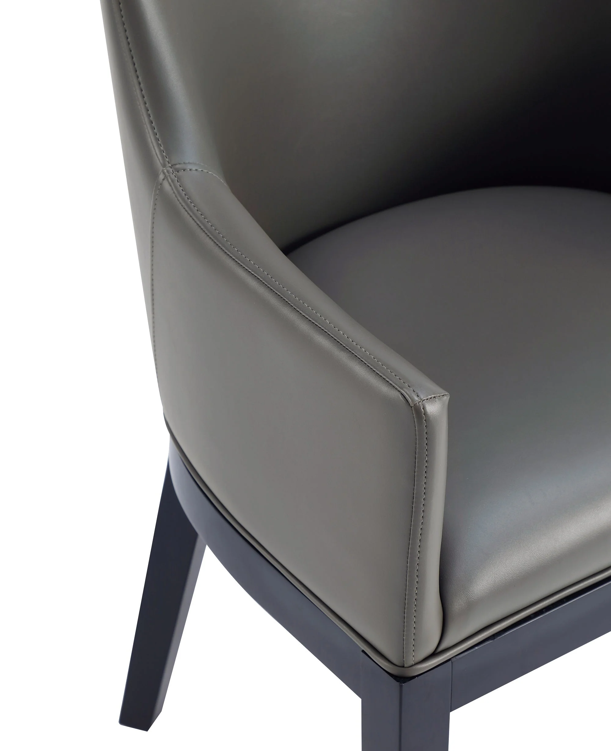Gansevoort Faux Leather Dining Armchair in Pebble Grey - Image 10