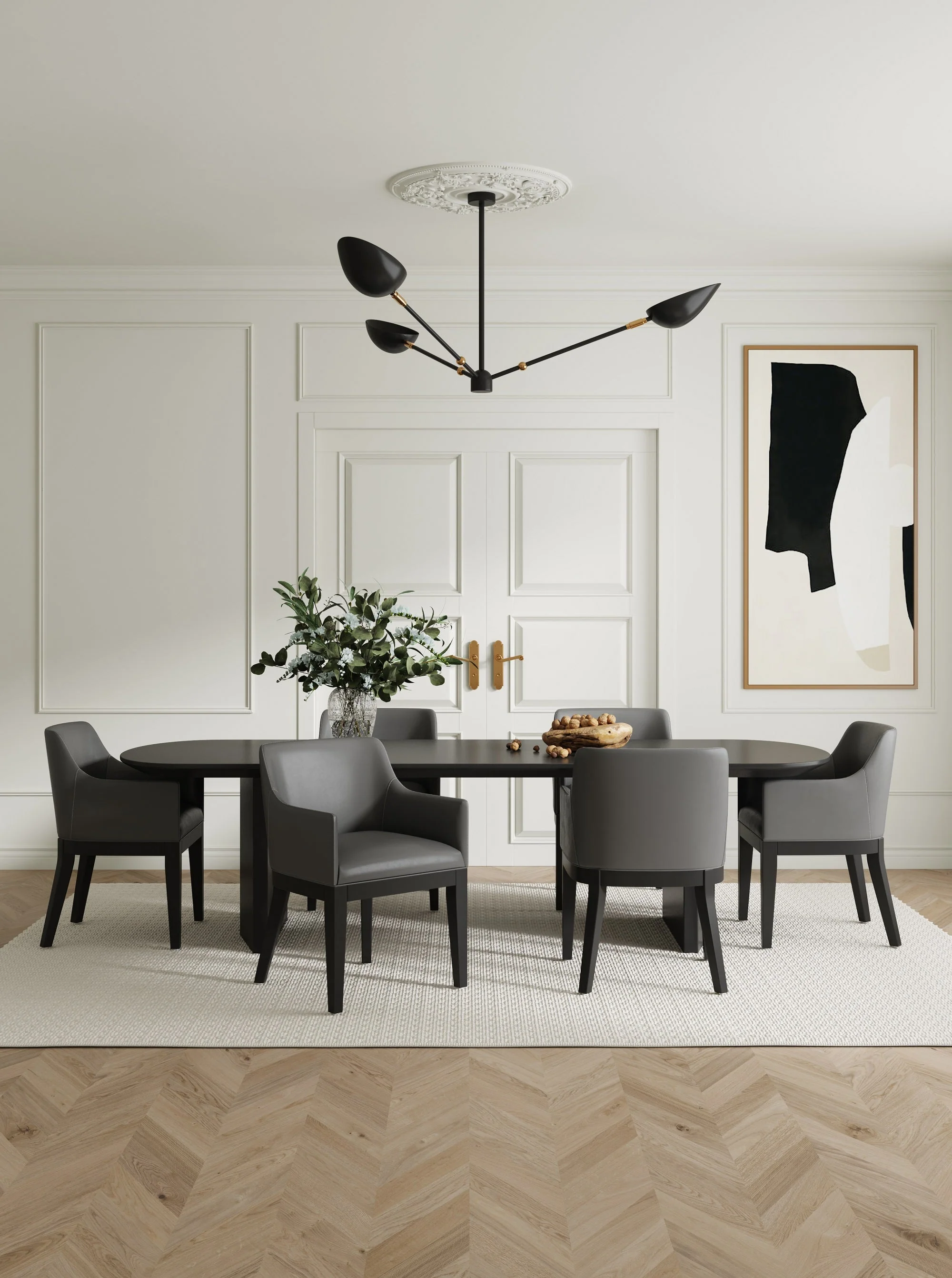 Gansevoort Faux Leather Dining Armchair in Pebble Grey - Image 2