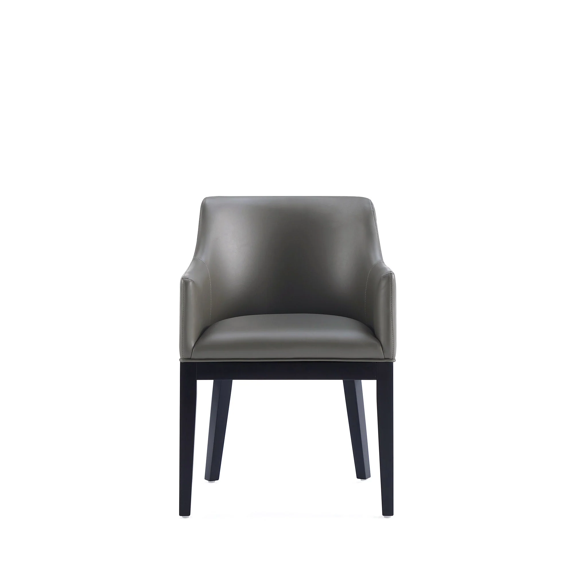 Gansevoort Faux Leather Dining Armchair in Pebble Grey - Image 4