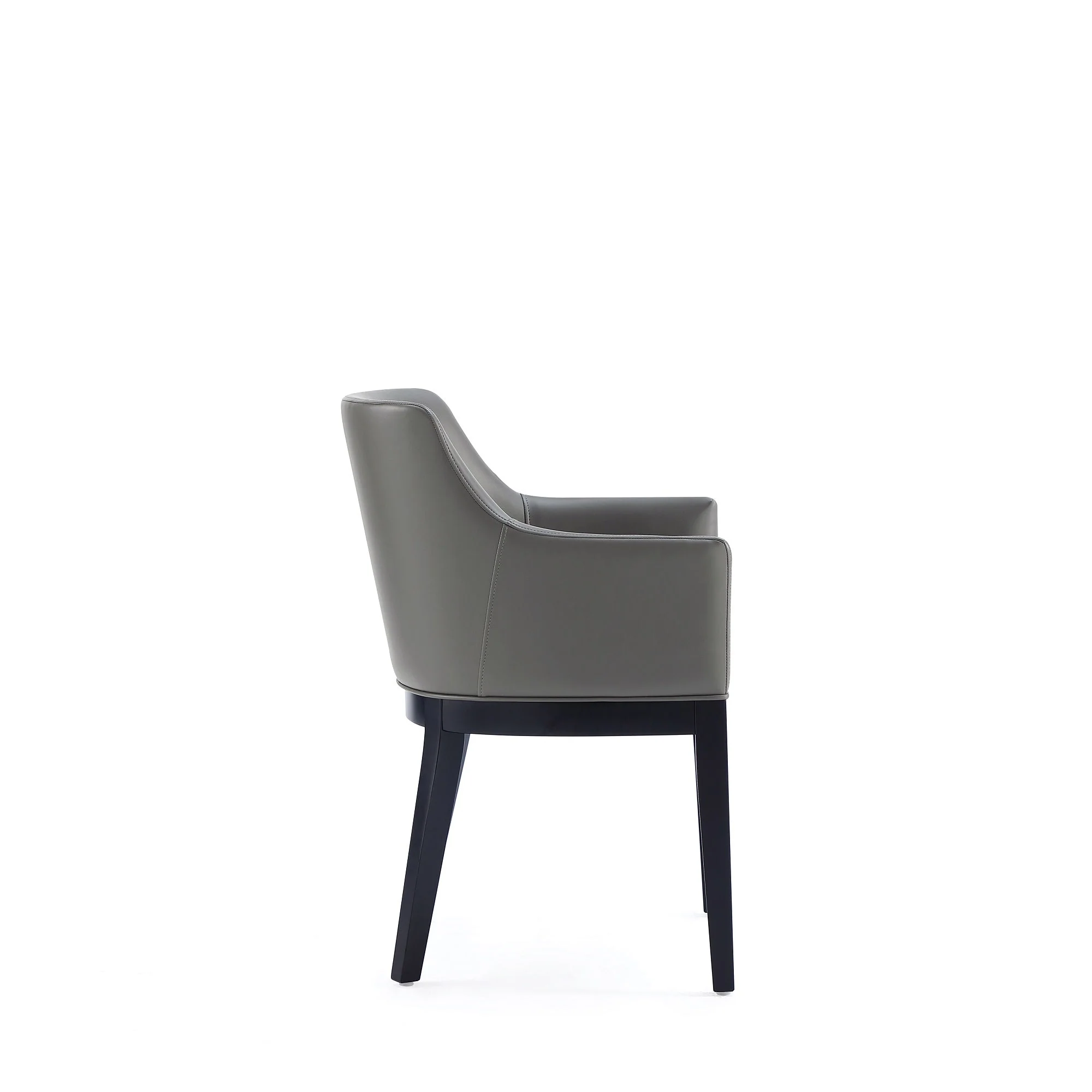 Gansevoort Faux Leather Dining Armchair in Pebble Grey - Image 5