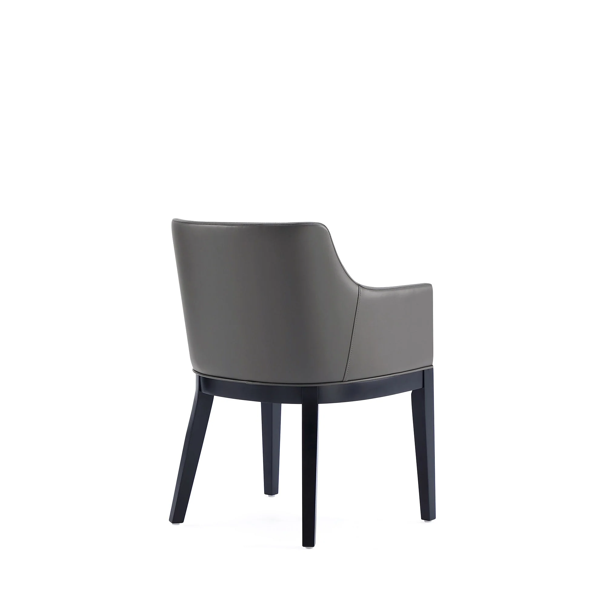 Gansevoort Faux Leather Dining Armchair in Pebble Grey - Image 6