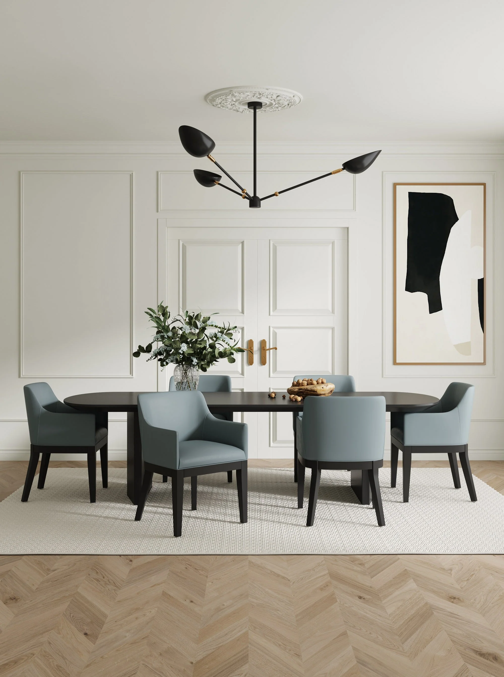 Gansevoort Faux Leather Dining Armchair in Pewter - Image 2