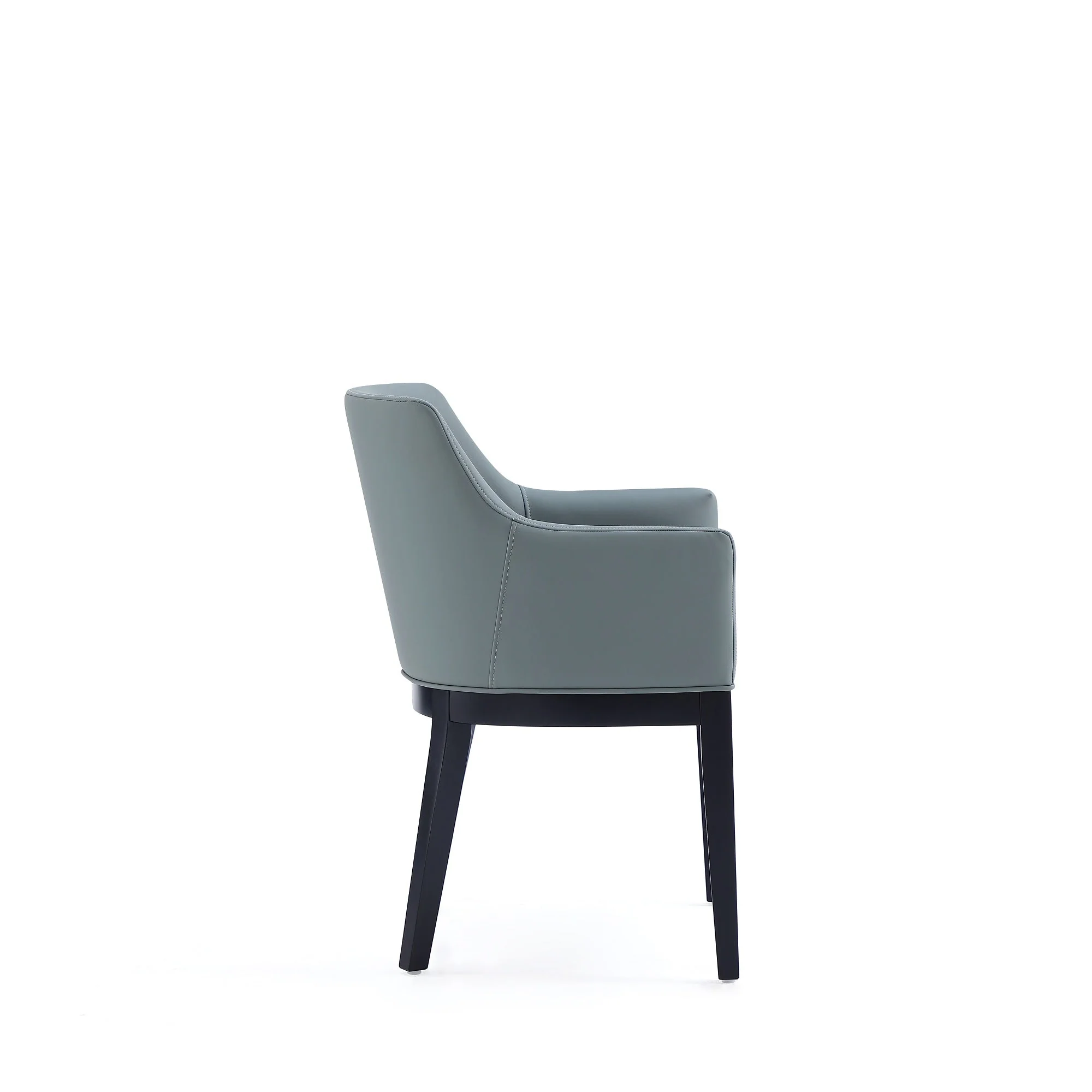 Gansevoort Faux Leather Dining Armchair in Pewter - Image 5