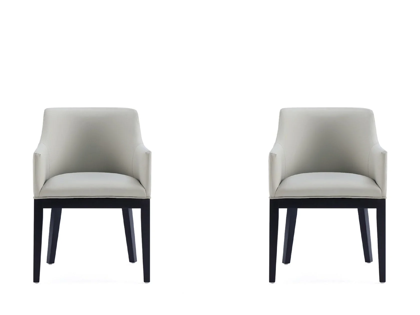 Gansevoort Faux Leather Dining Armchair in Stone Grey (set of 2)