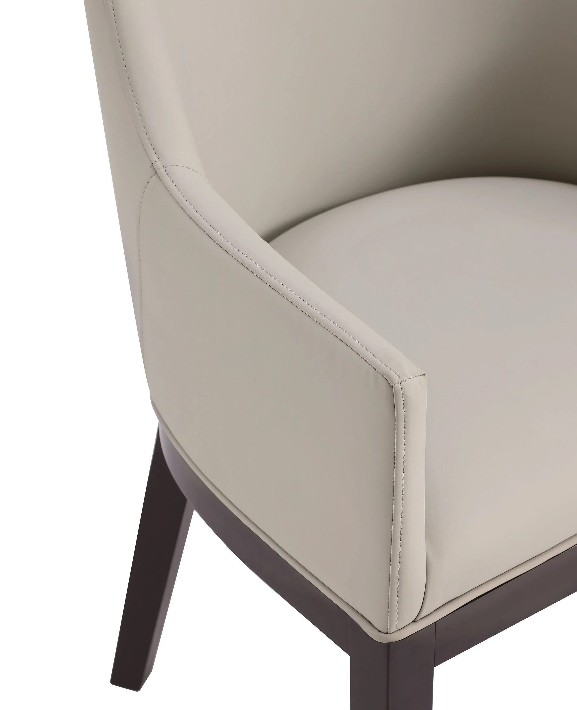 Gansevoort Faux Leather Dining Armchair in Stone Grey (set of 2) - Image 10