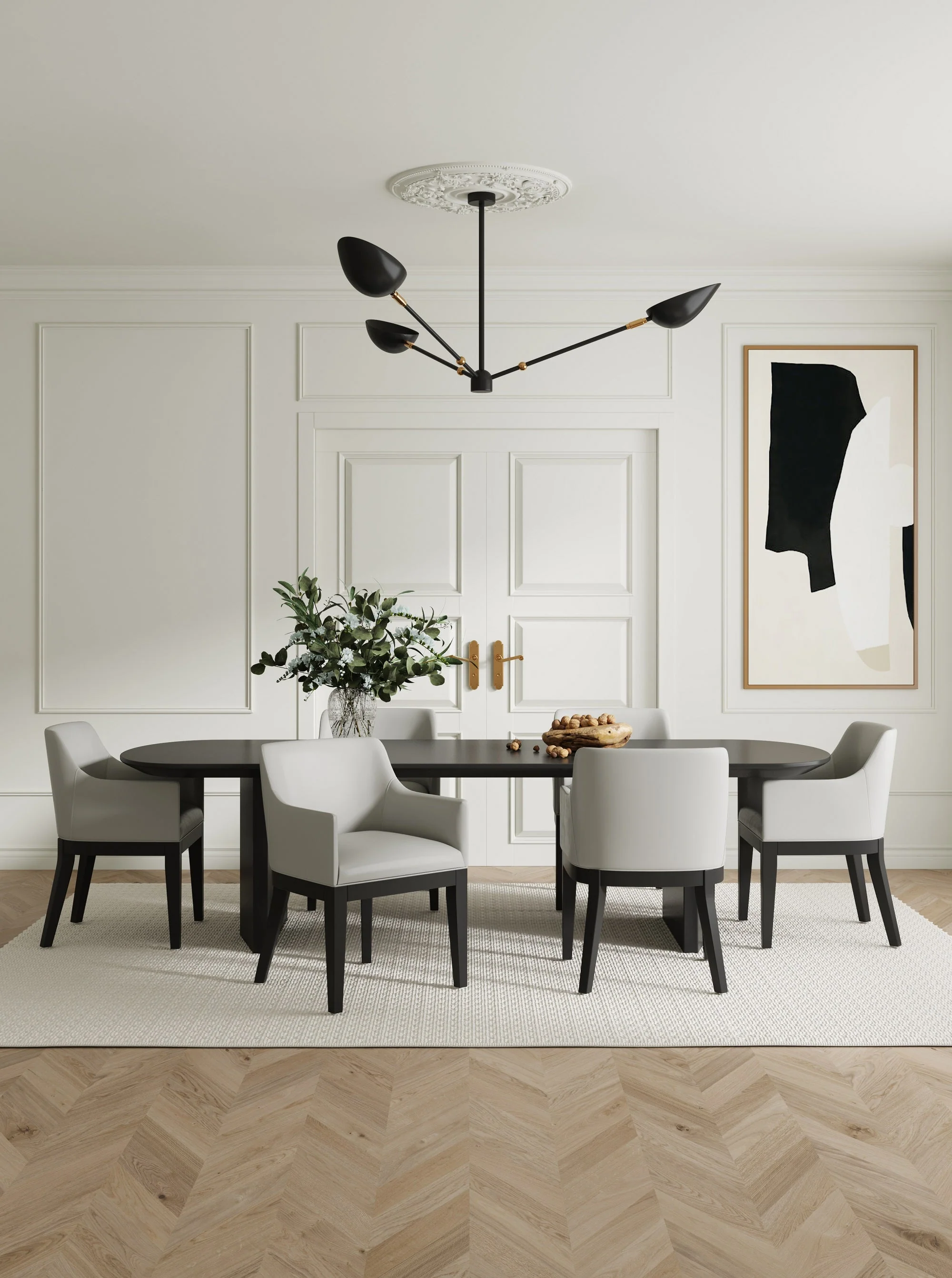 Gansevoort Faux Leather Dining Armchair in Stone Grey (set of 2) - Image 2