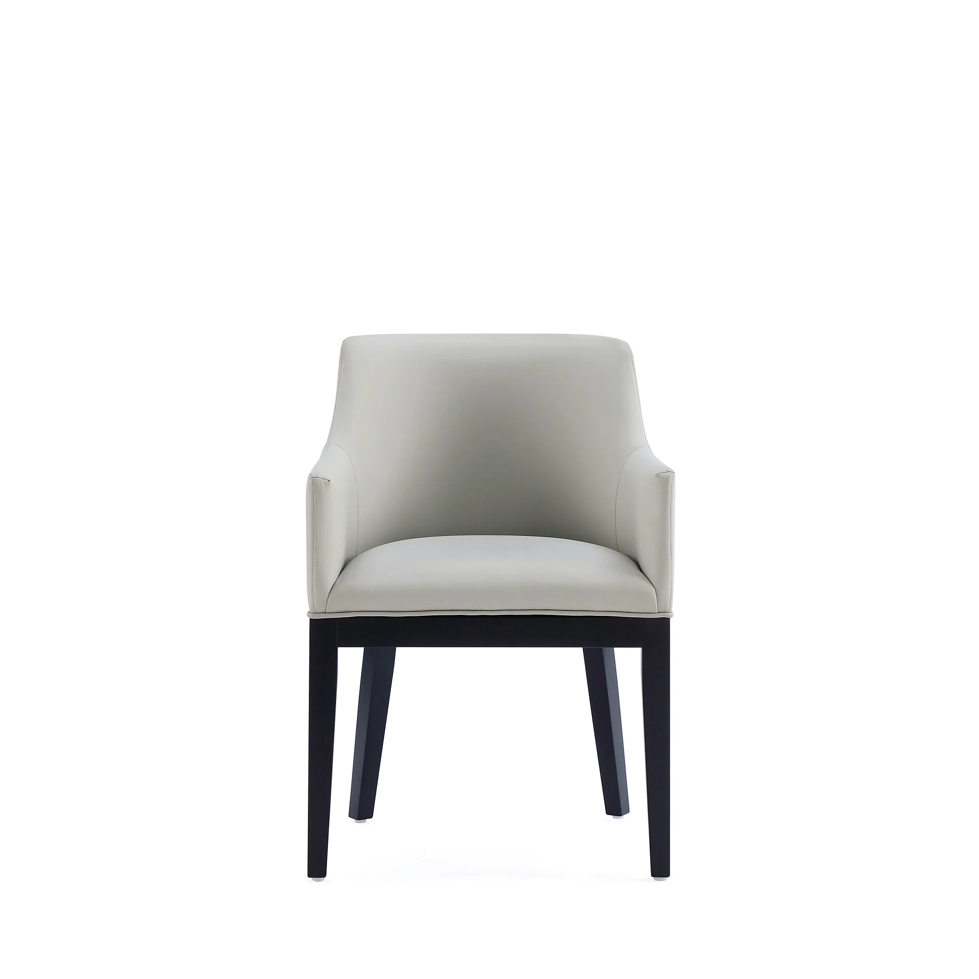Gansevoort Faux Leather Dining Armchair in Stone Grey (set of 2) - Image 4